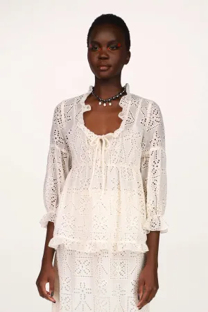 Aesthetic Eyelet Top Annasui