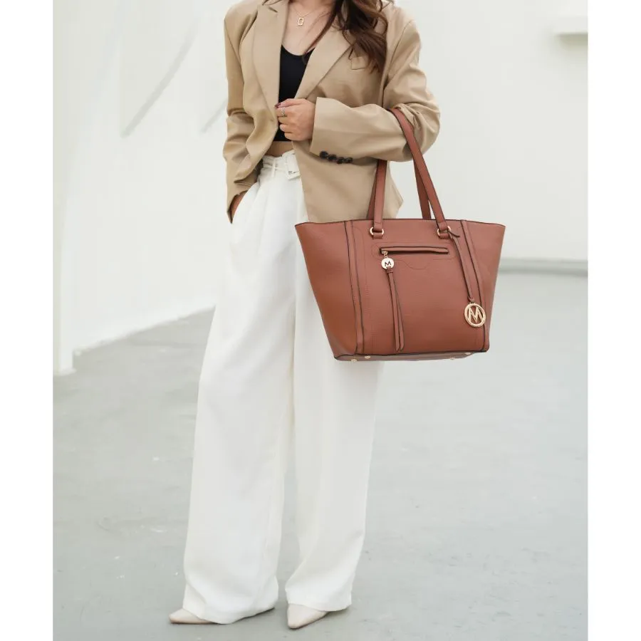Alexandra Vegan Leather Womens Tote Bag with Wallet  2 pieces