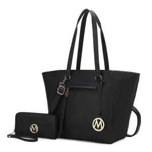 Alexandra Vegan Leather Womens Tote Bag with Wallet  2 pieces