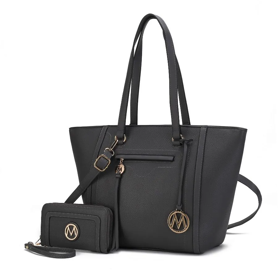 Alexandra Vegan Leather Womens Tote Bag with Wallet  2 pieces