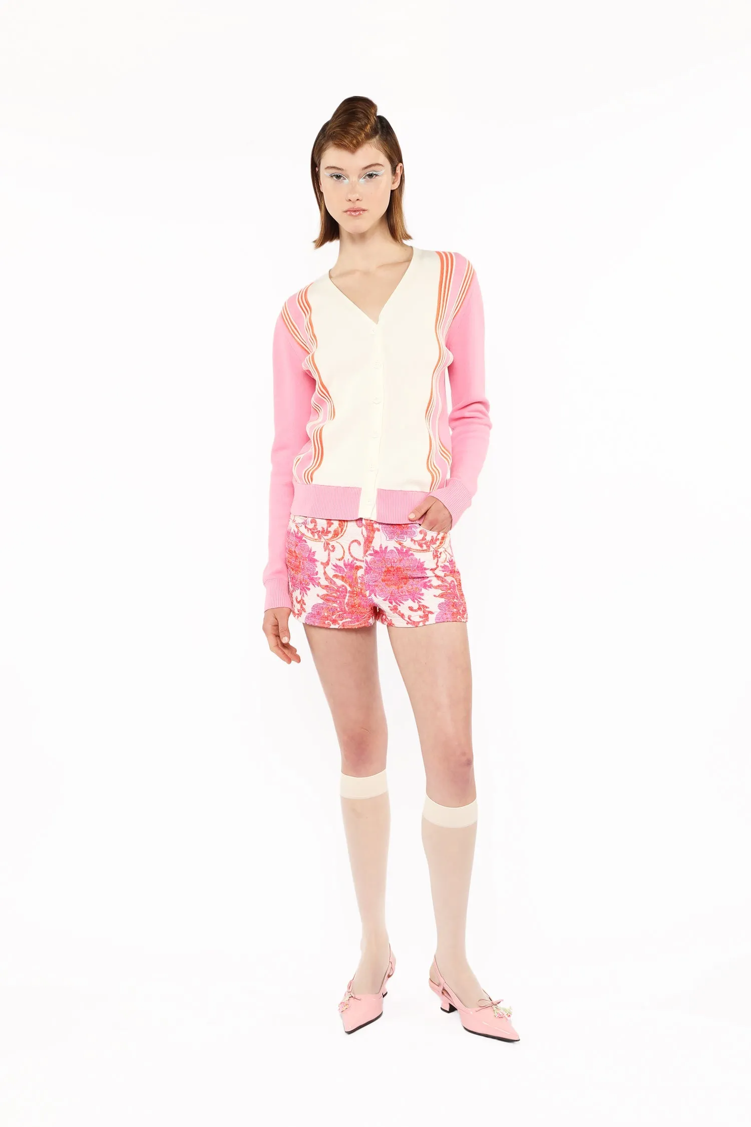 Amalfi Knit Cardigan-Pink Multi Annasui