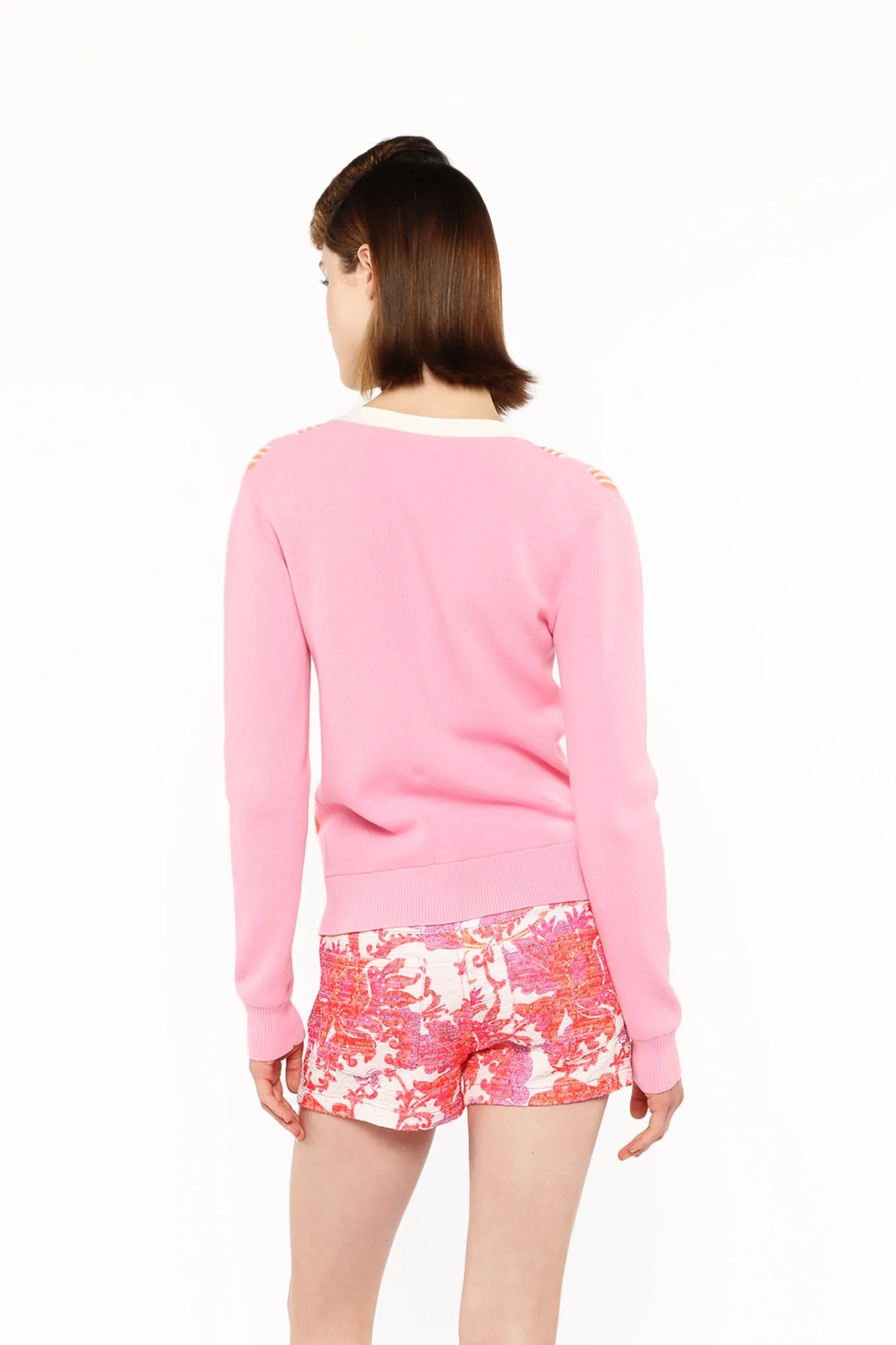 Amalfi Knit Cardigan-Pink Multi Annasui