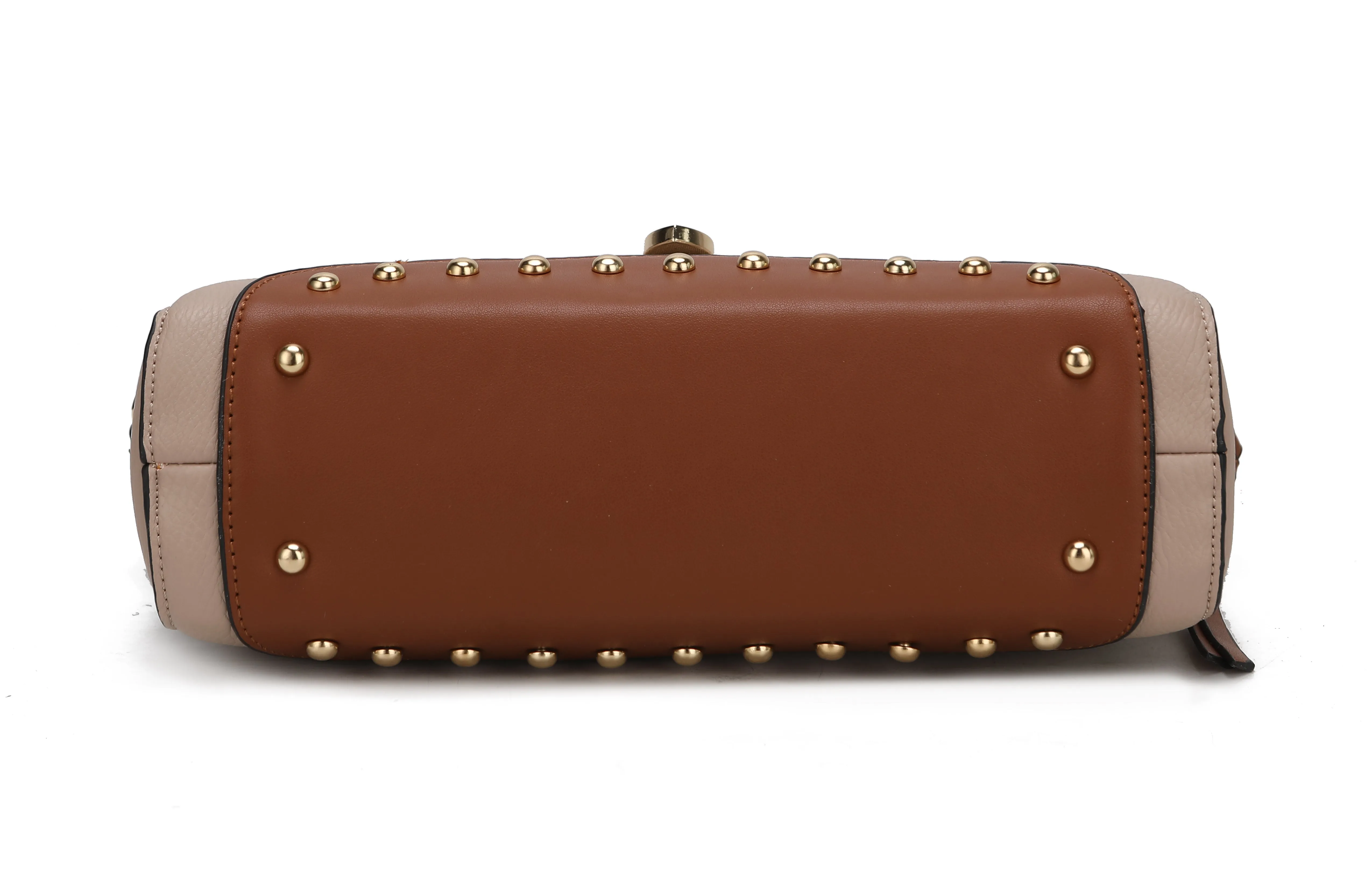 Angela vegan Color-Block Leather Womens Satchel Bag