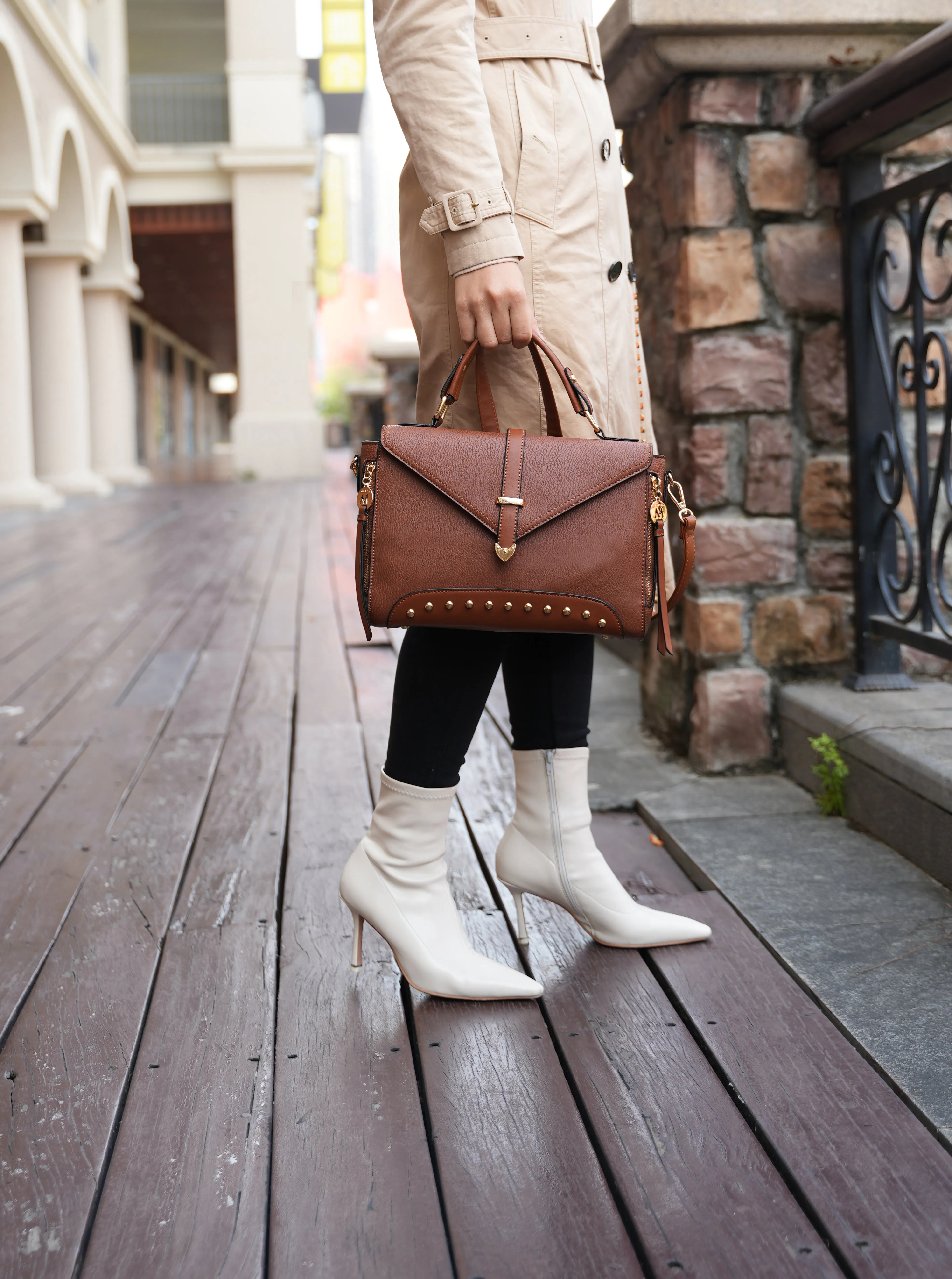 Angela Vegan Leather Womens Satchel Bag