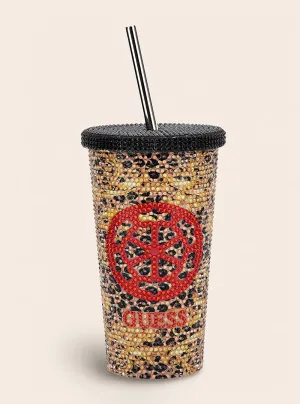 Animal Print Logo Travel Tumbler Cup Guess
