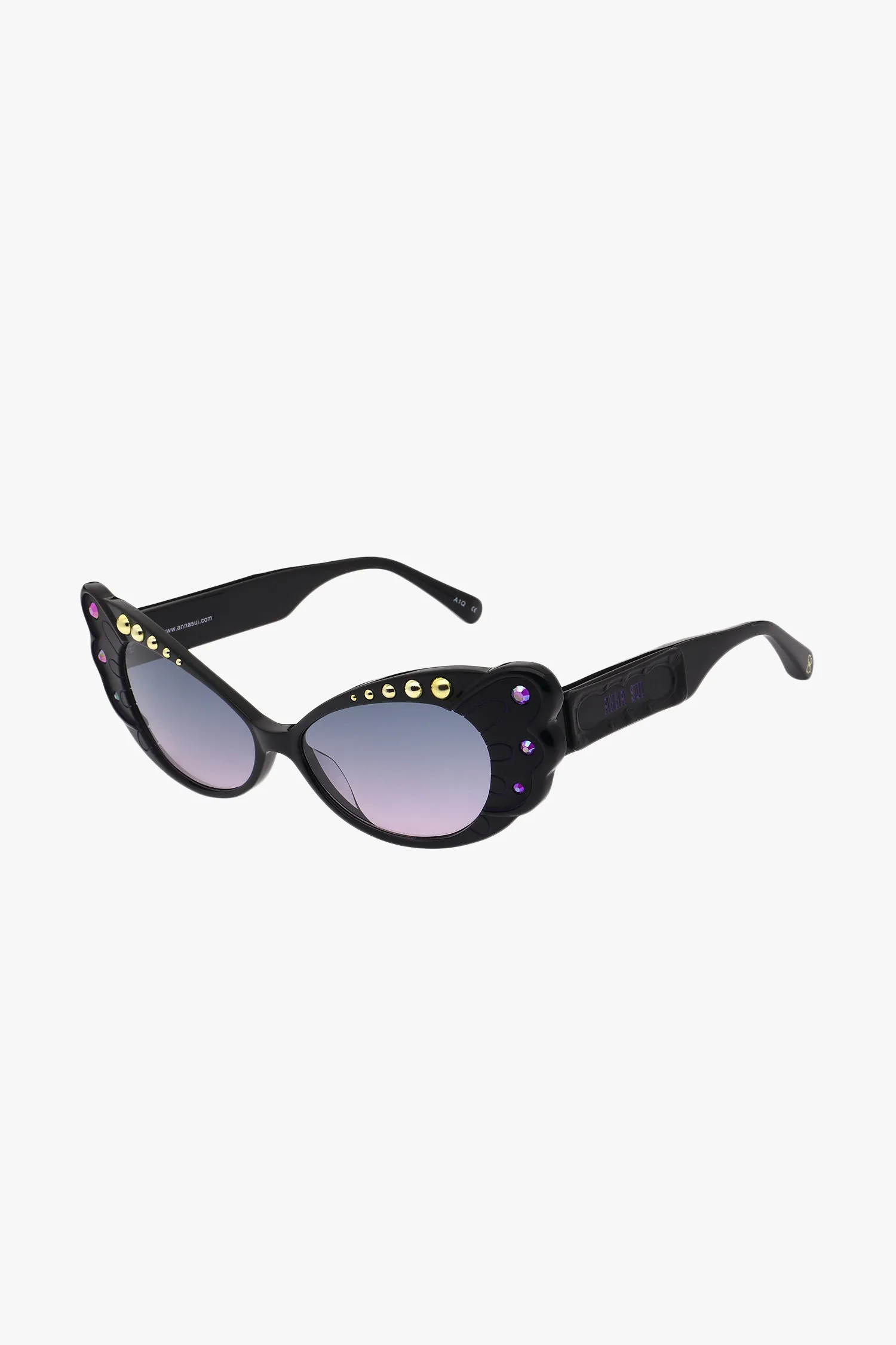 Anna Sui Pearl Wing Sunglasses- Black Annasui