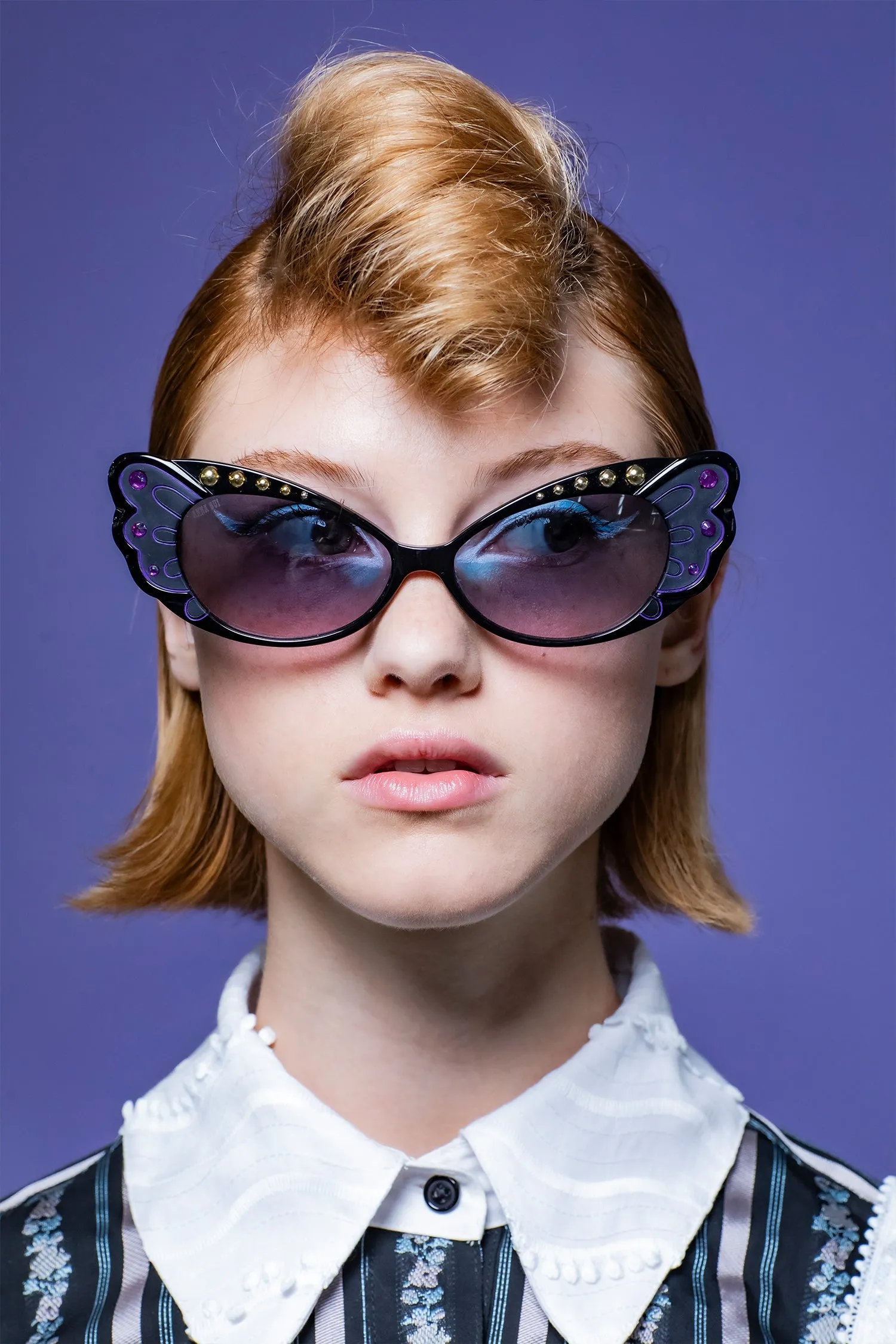 Anna Sui Pearl Wing Sunglasses- Black Annasui