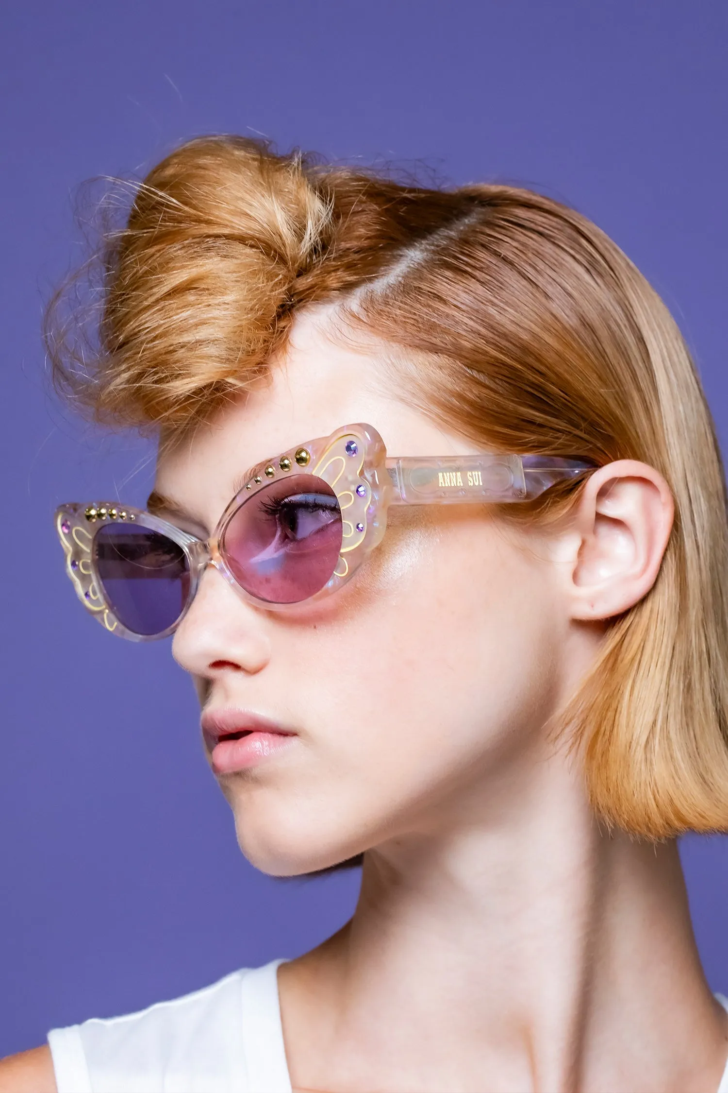 Anna Sui Pearl Wing Sunglasses- Yellow Annasui