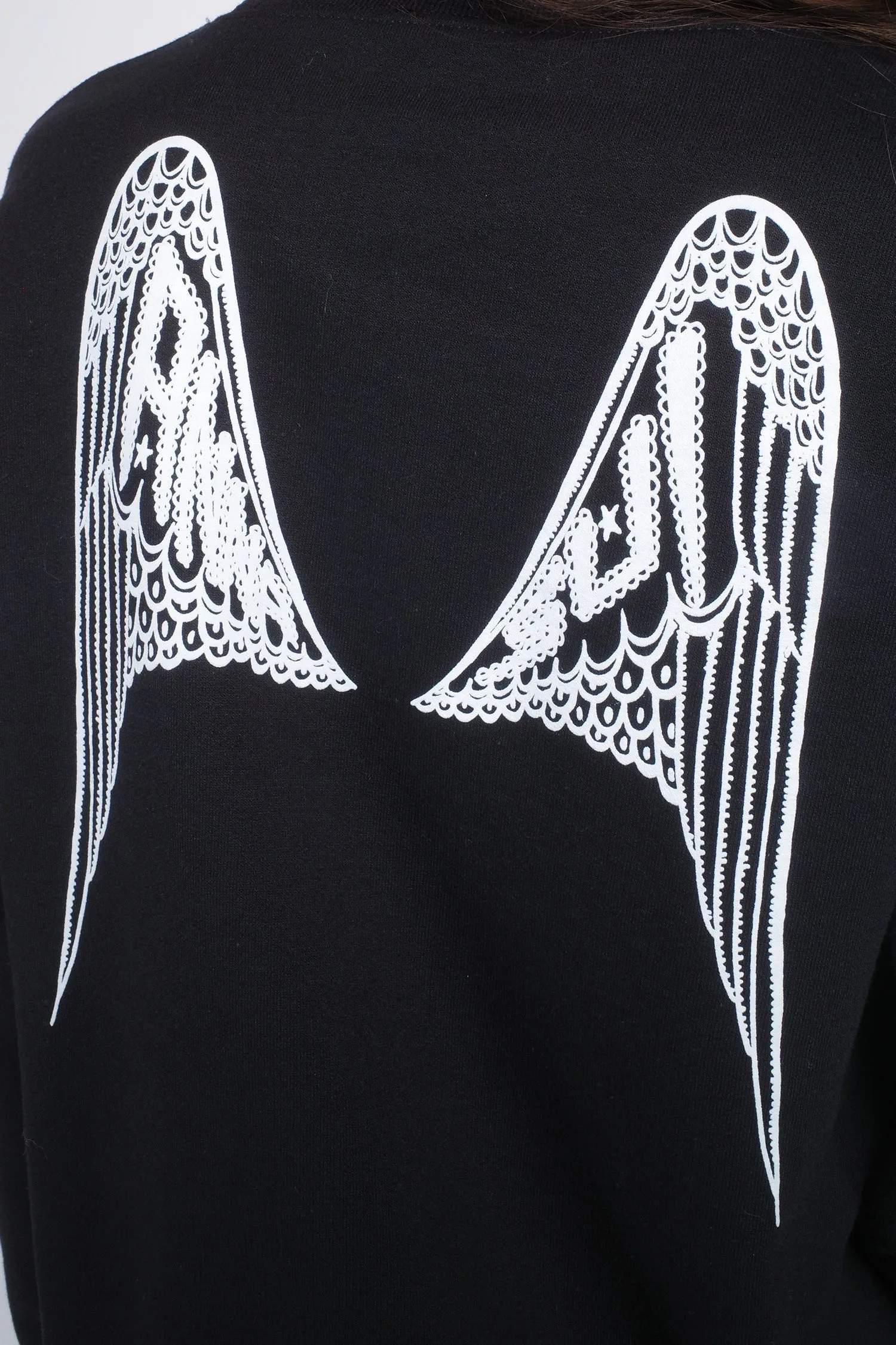 Anna Sui Wings Crew Neck Sweatshirt-Black Annasui