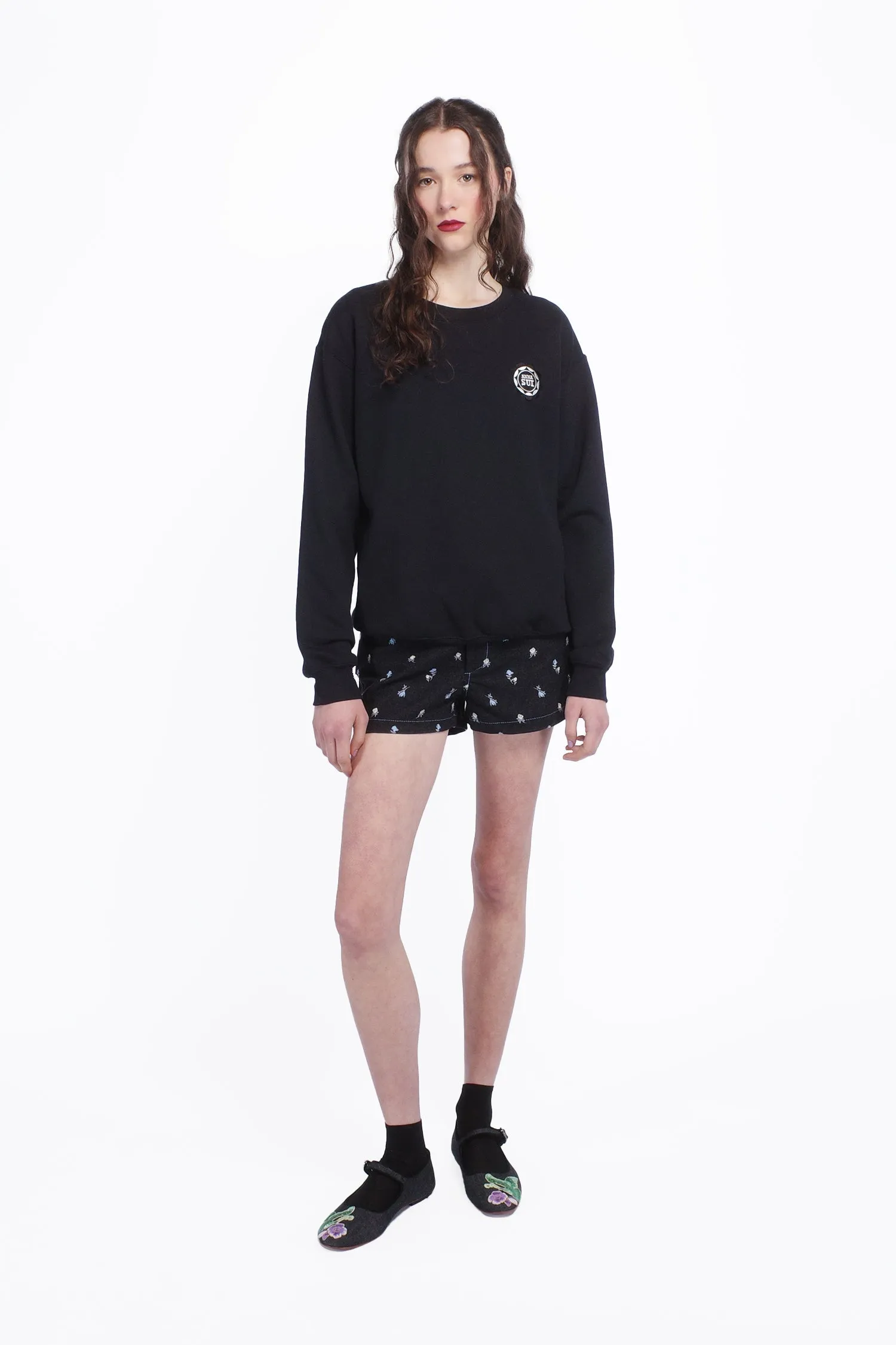 Anna Sui Wings Crew Neck Sweatshirt-Black Annasui