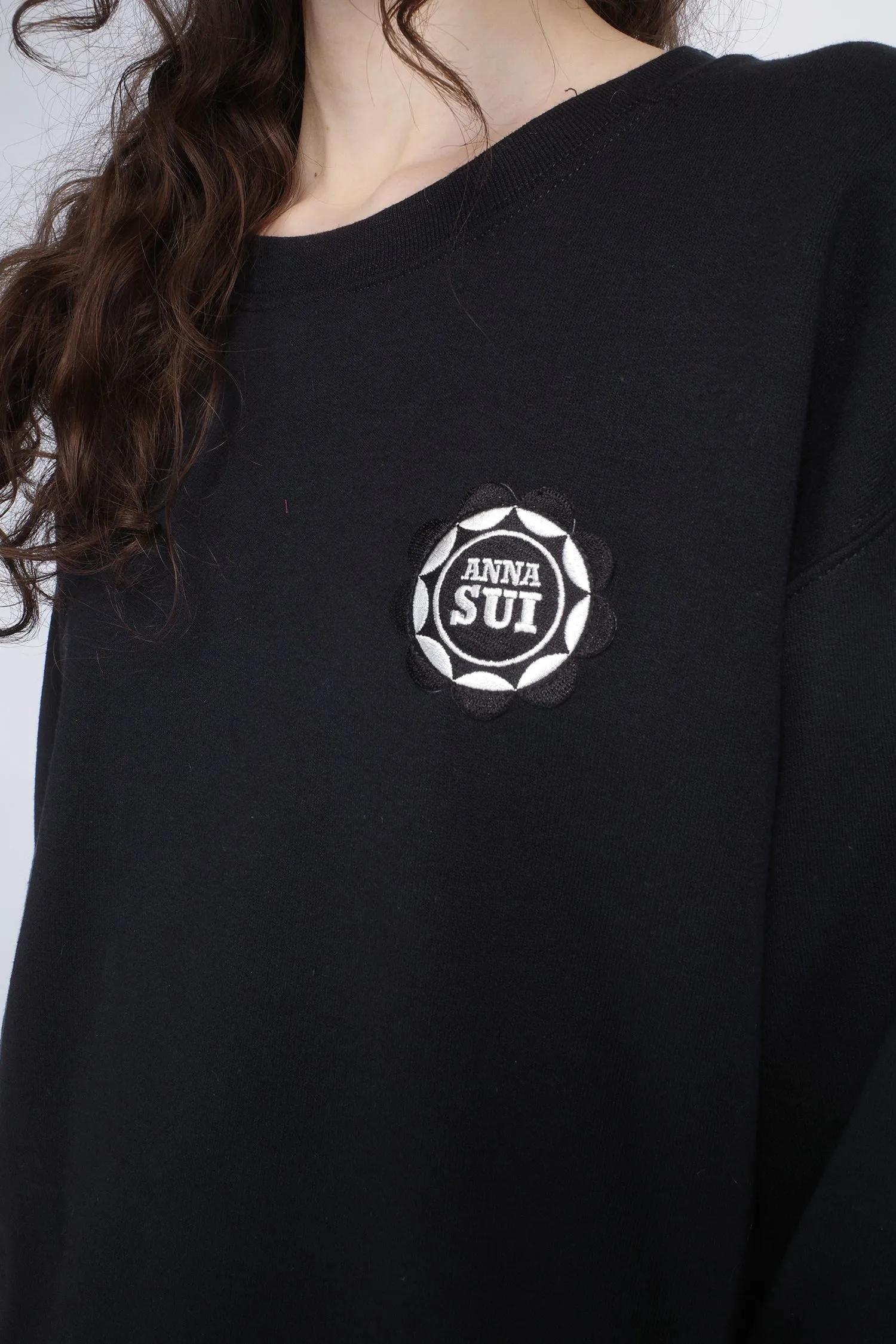Anna Sui Wings Crew Neck Sweatshirt-Black Annasui