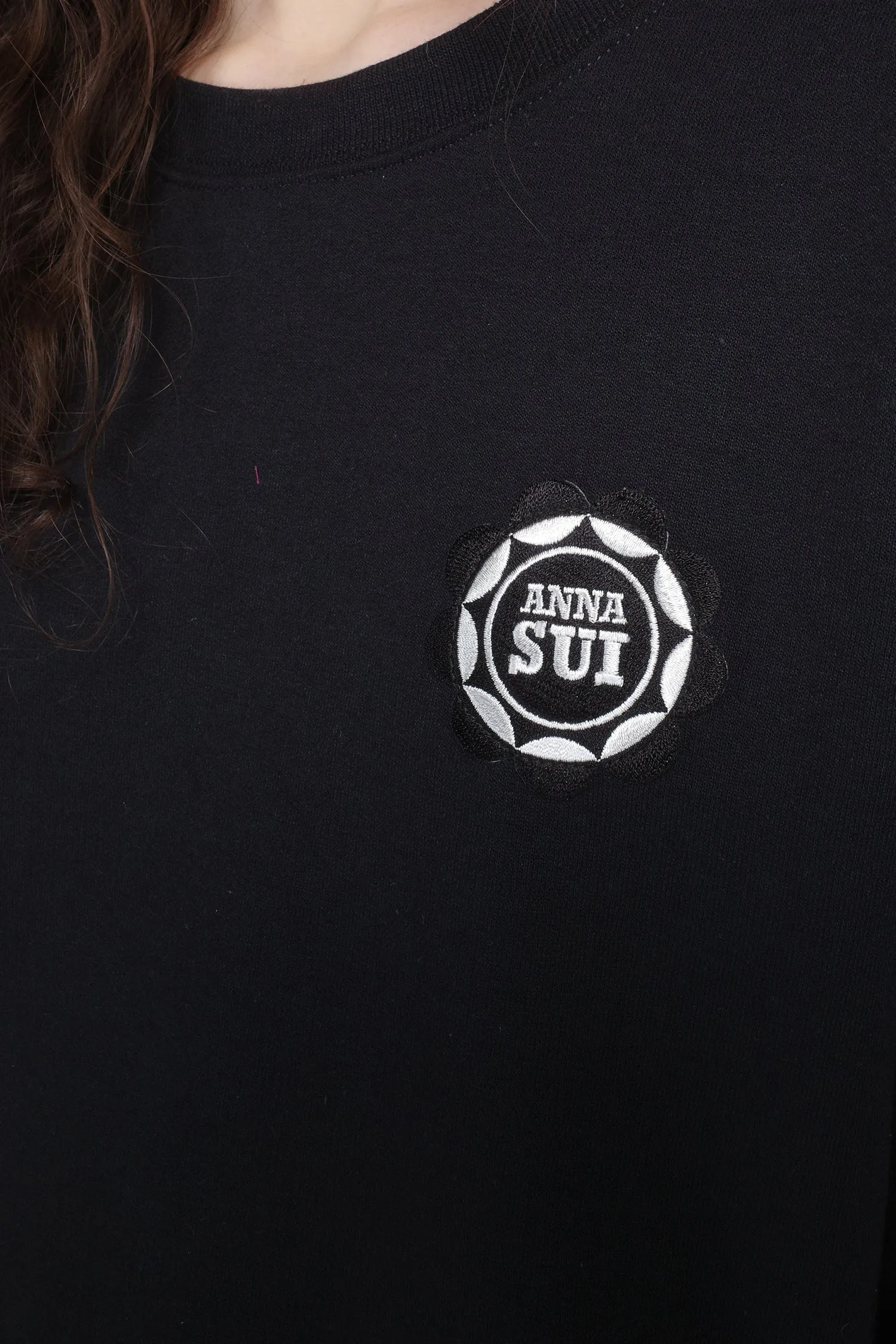 Anna Sui Wings Crew Neck Sweatshirt-Black Annasui