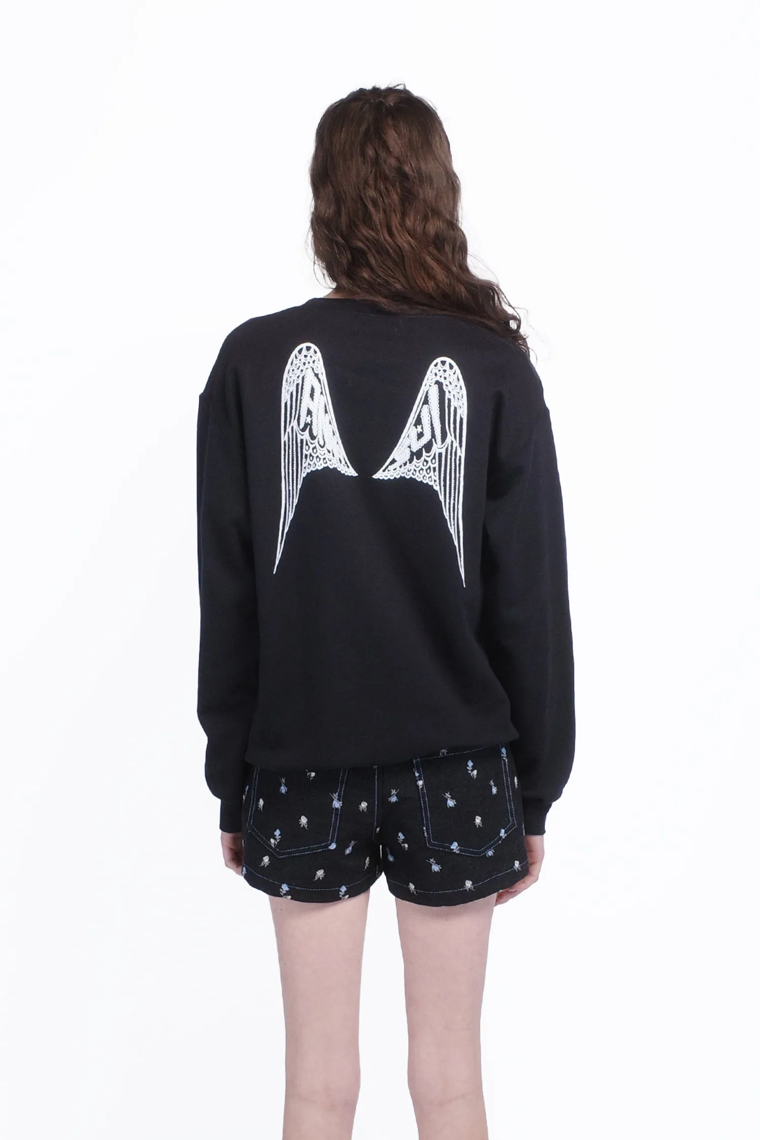 Anna Sui Wings Crew Neck Sweatshirt-Black Annasui