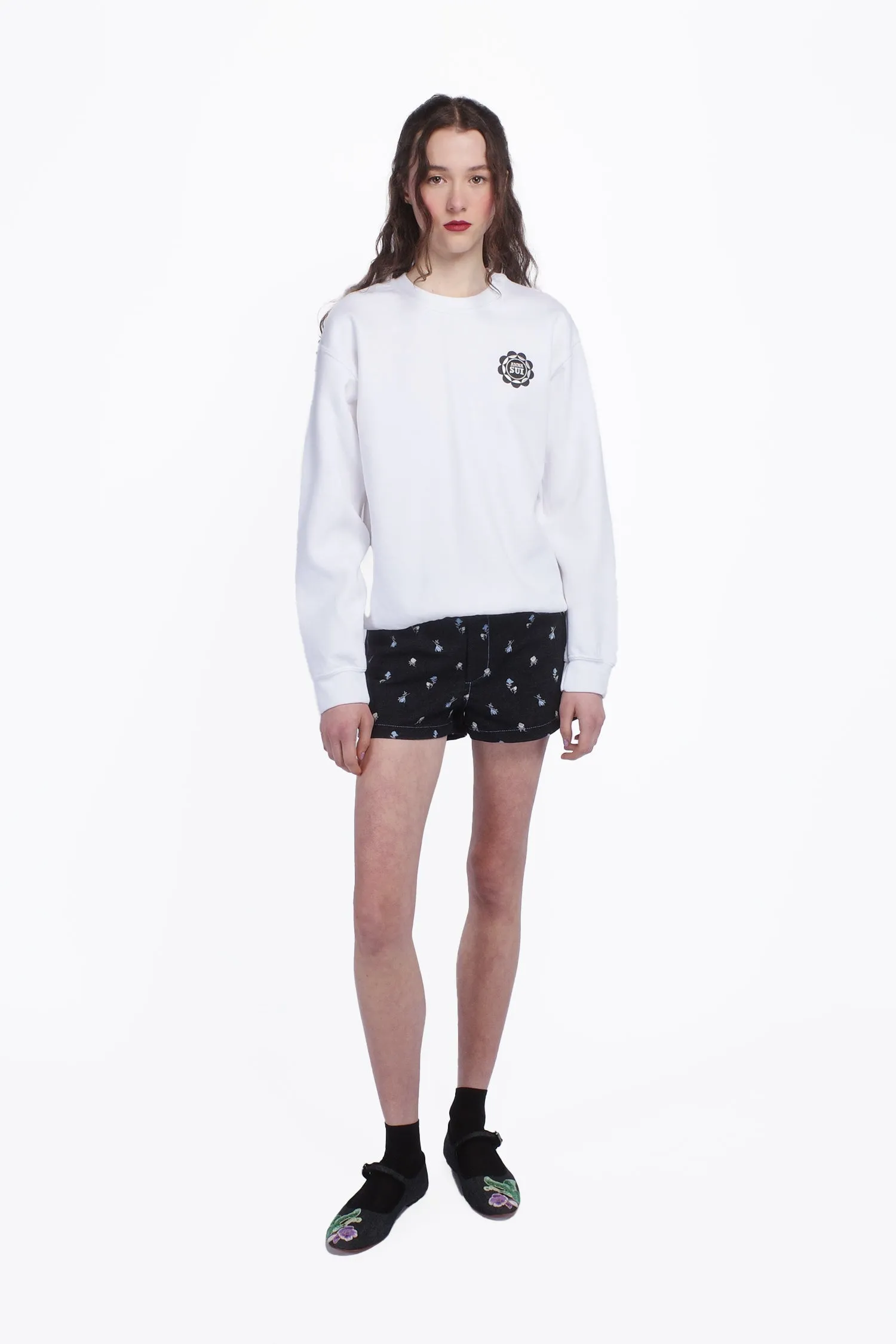 Anna Sui Wings Crew Neck Sweatshirt-White Annasui