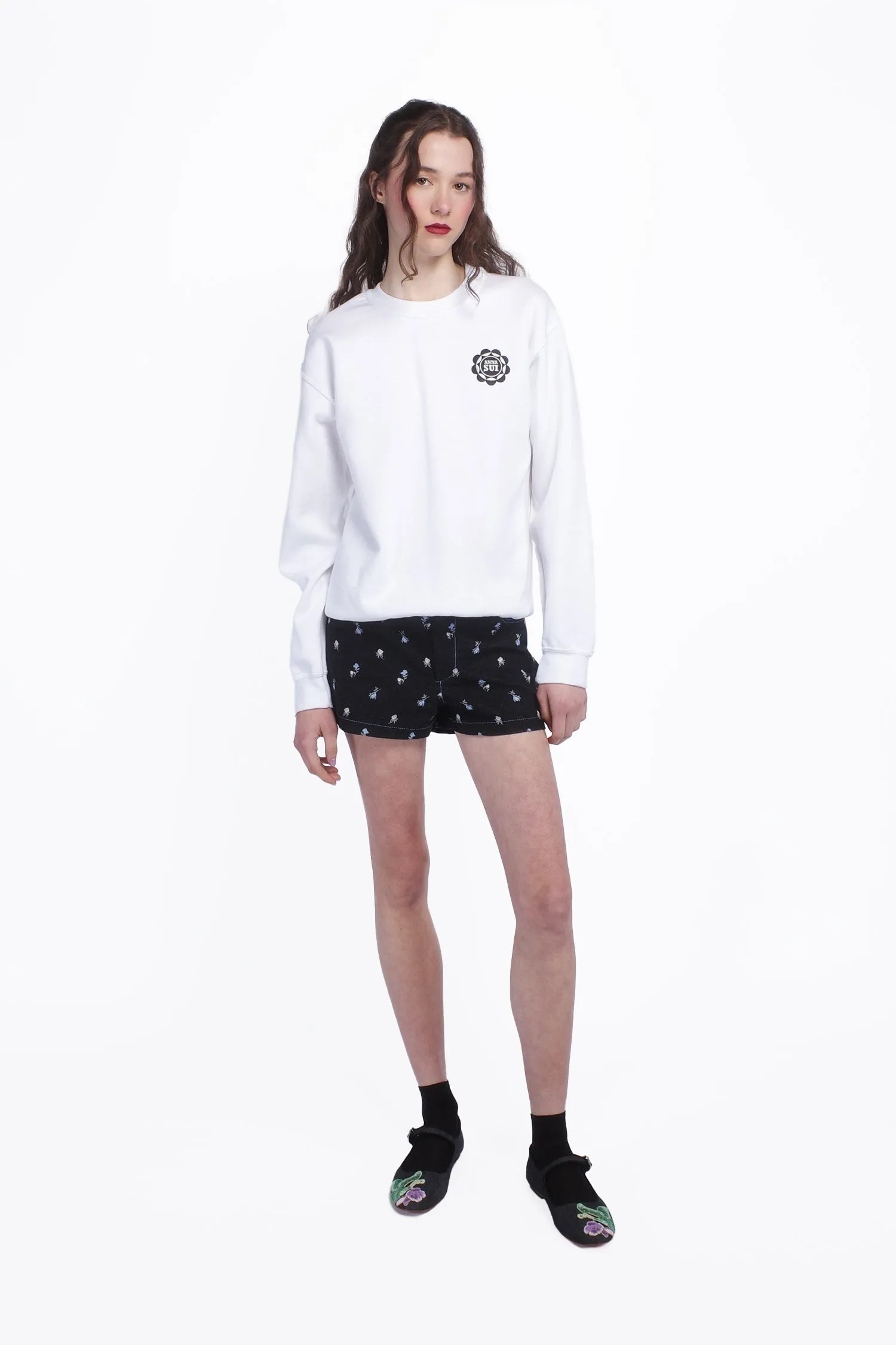 Anna Sui Wings Crew Neck Sweatshirt-White Annasui