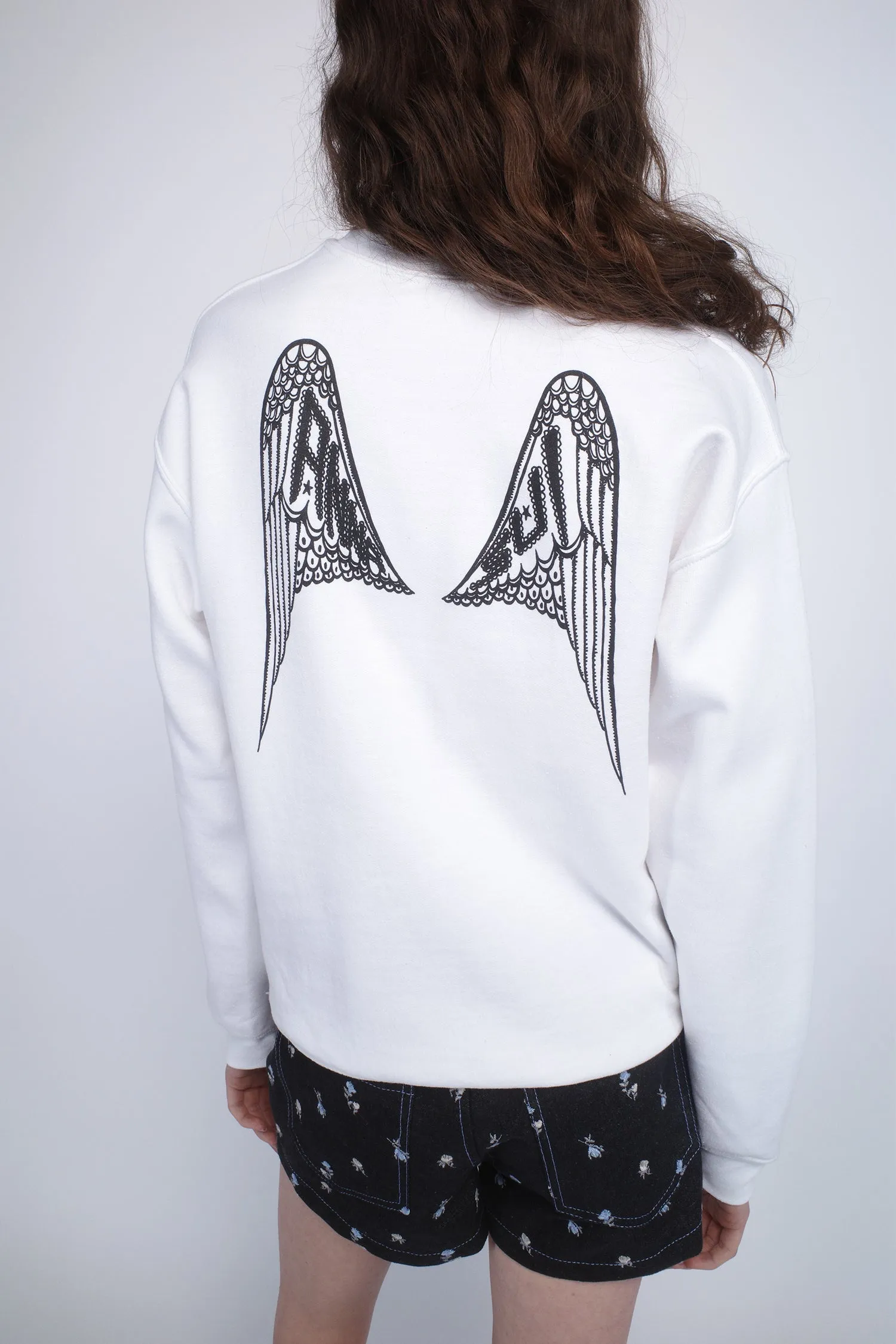 Anna Sui Wings Crew Neck Sweatshirt-White Annasui
