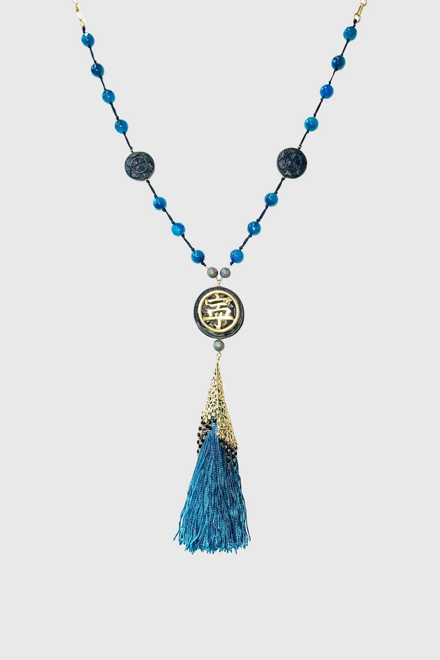 Anna Sui x Erickson Beamon Blue Tassle Necklace Annasui