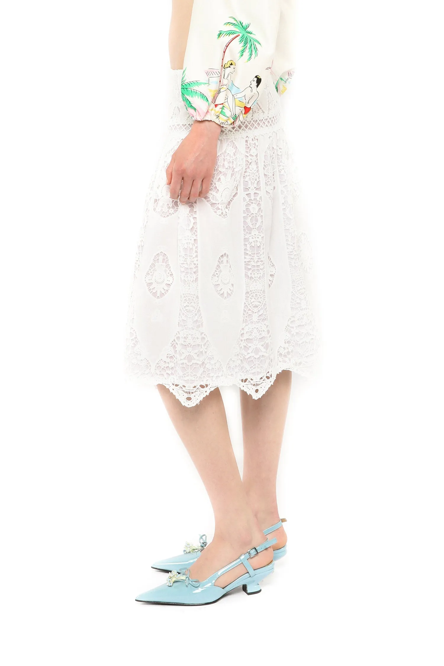 Applique Lace Combo Skirt Annasui