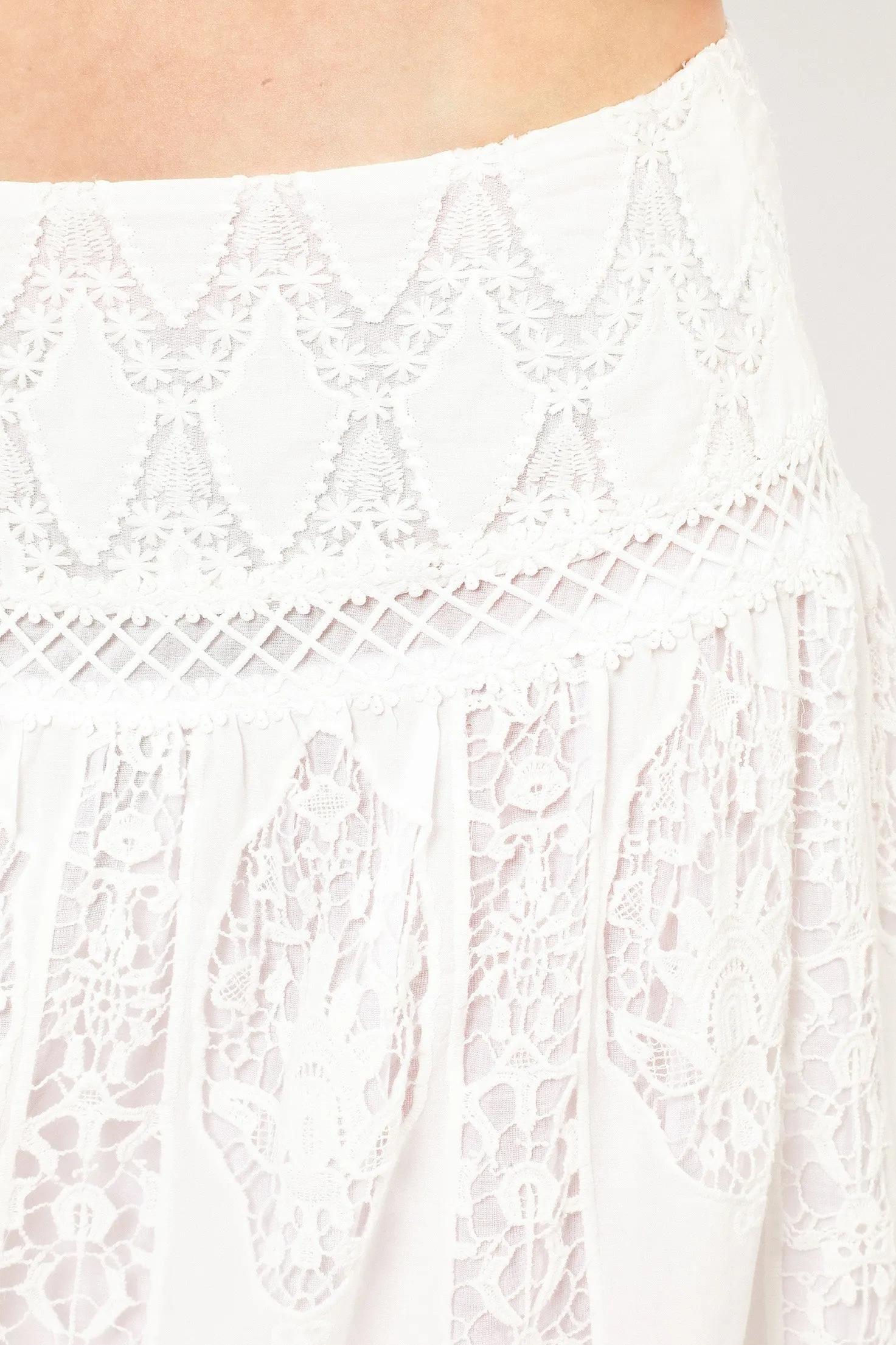 Applique Lace Combo Skirt Annasui