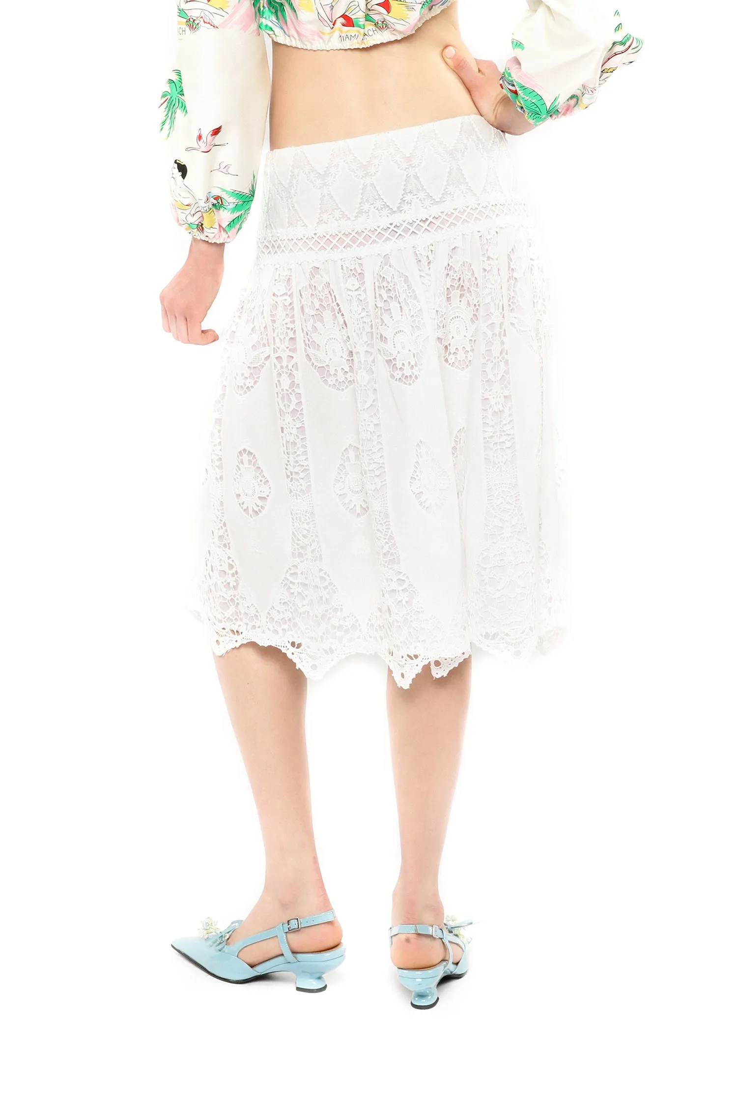 Applique Lace Combo Skirt Annasui