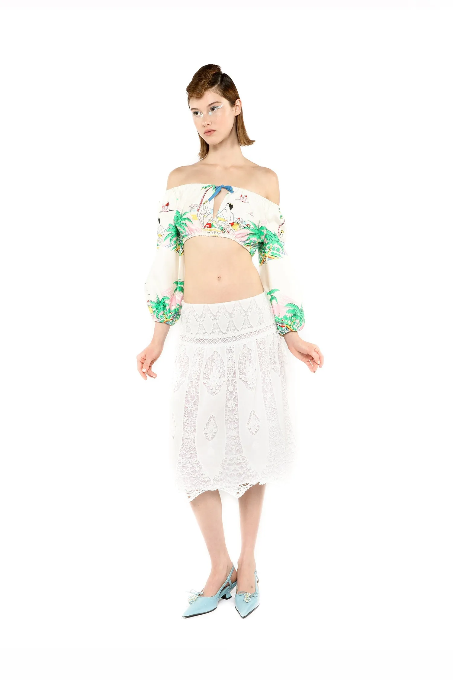 Applique Lace Combo Skirt Annasui