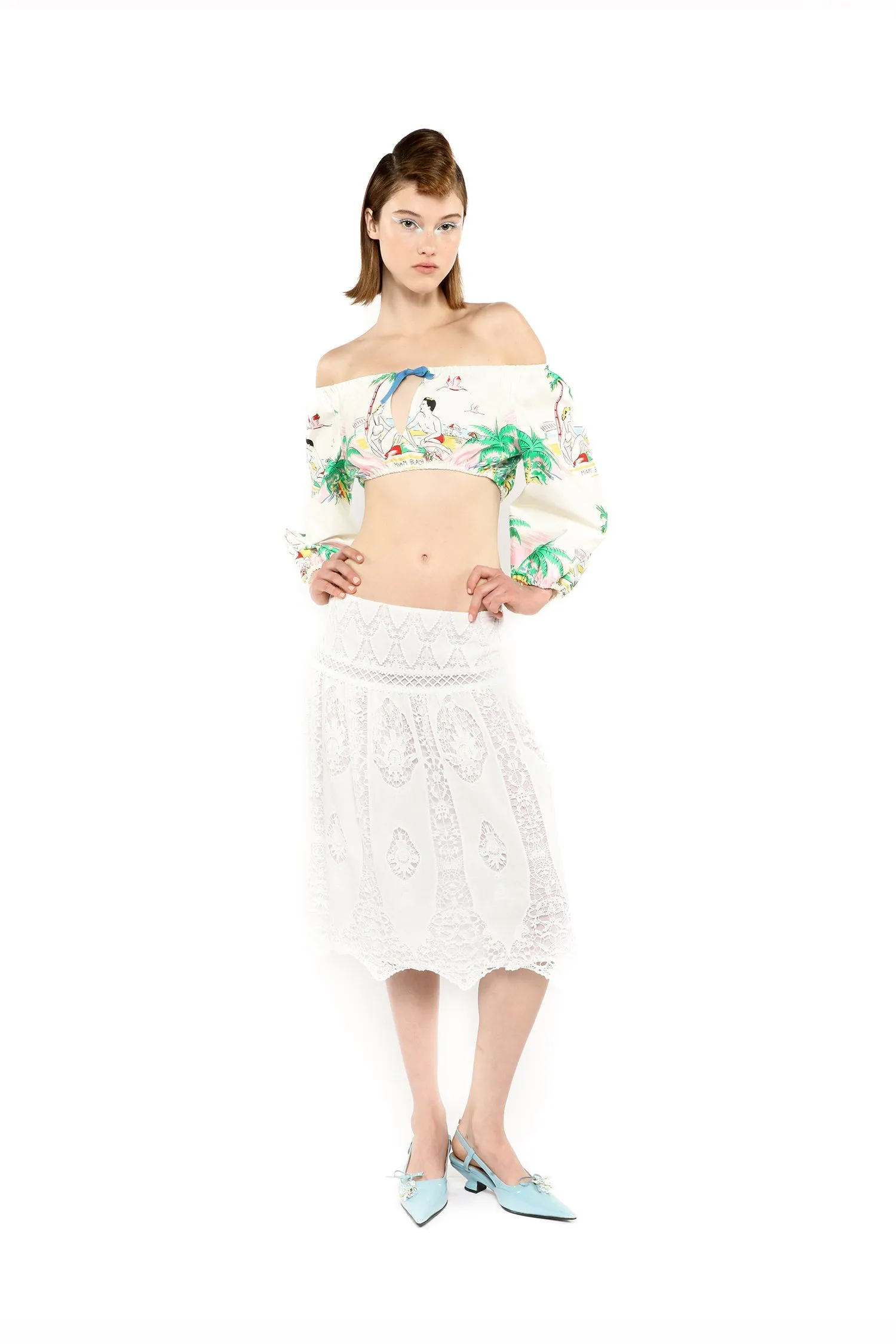 Applique Lace Combo Skirt Annasui
