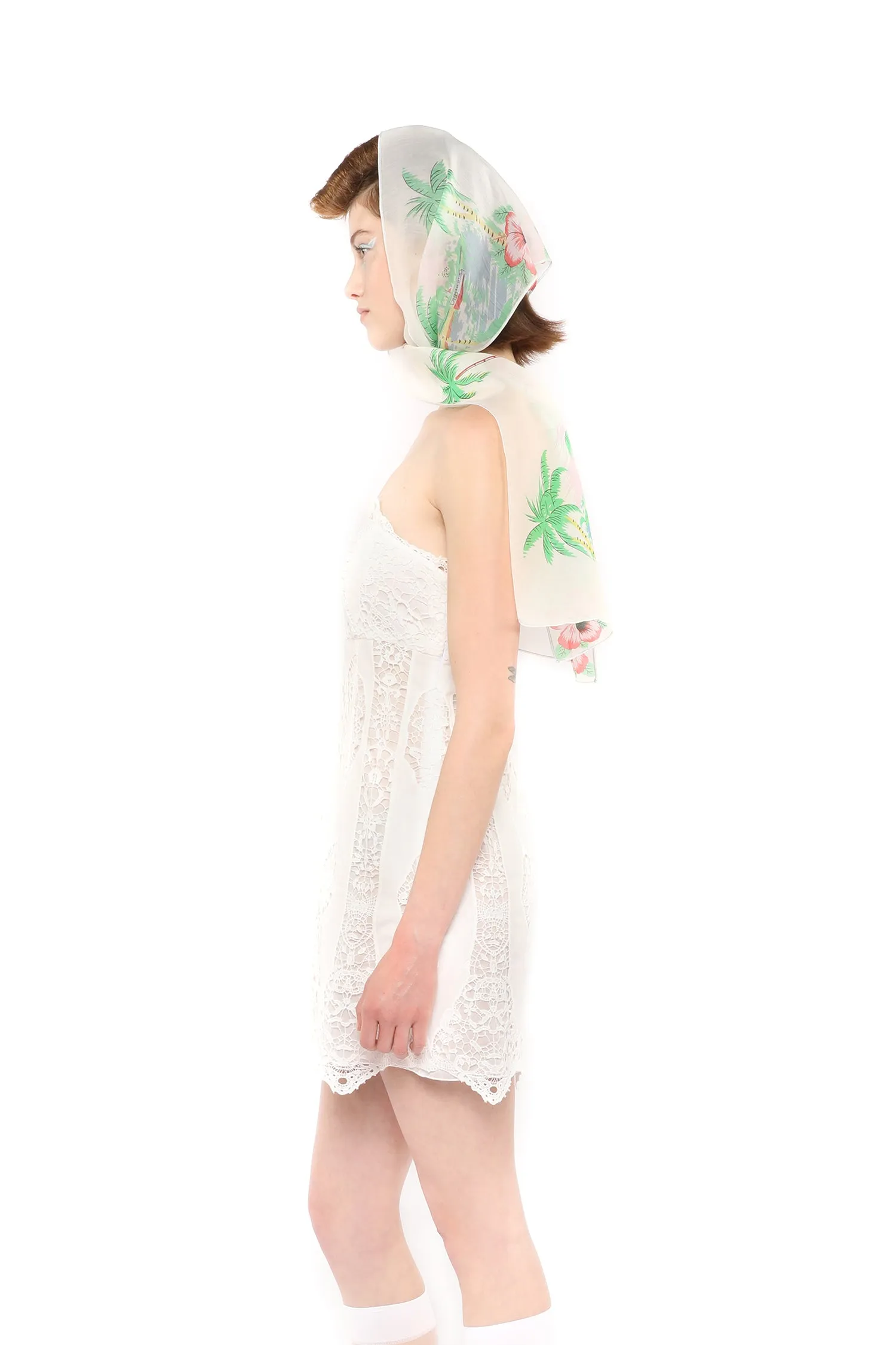 Applique Lace Combo Strapless Dress Annasui