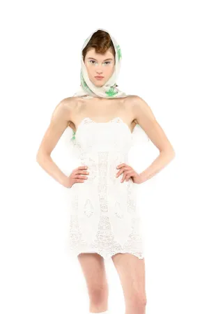 Applique Lace Combo Strapless Dress Annasui