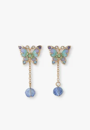 Aqua & Lavender Butterfly Earrings Annasui