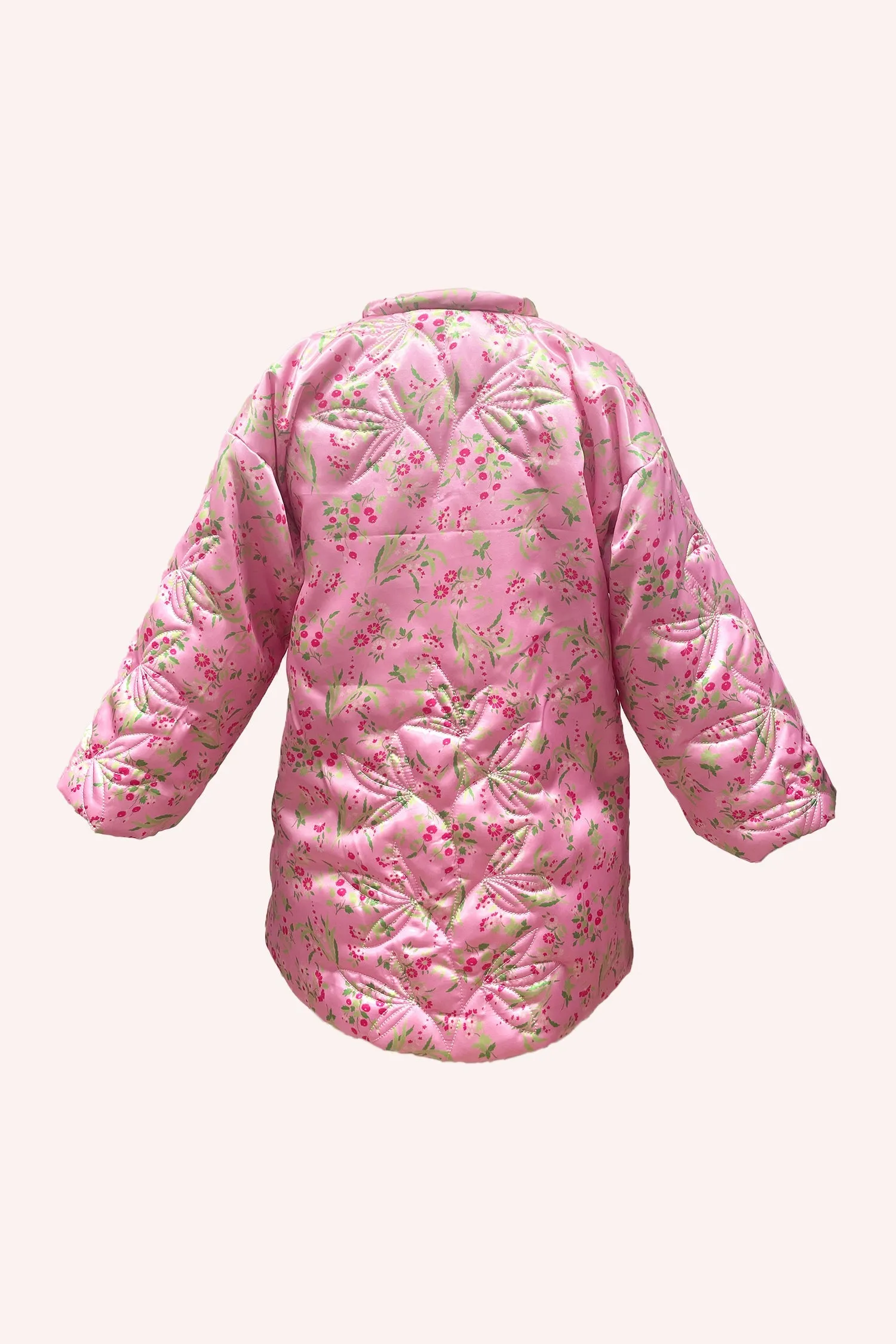 Arcadia Blossom Quilted Satin Boudoir Coat Annasui