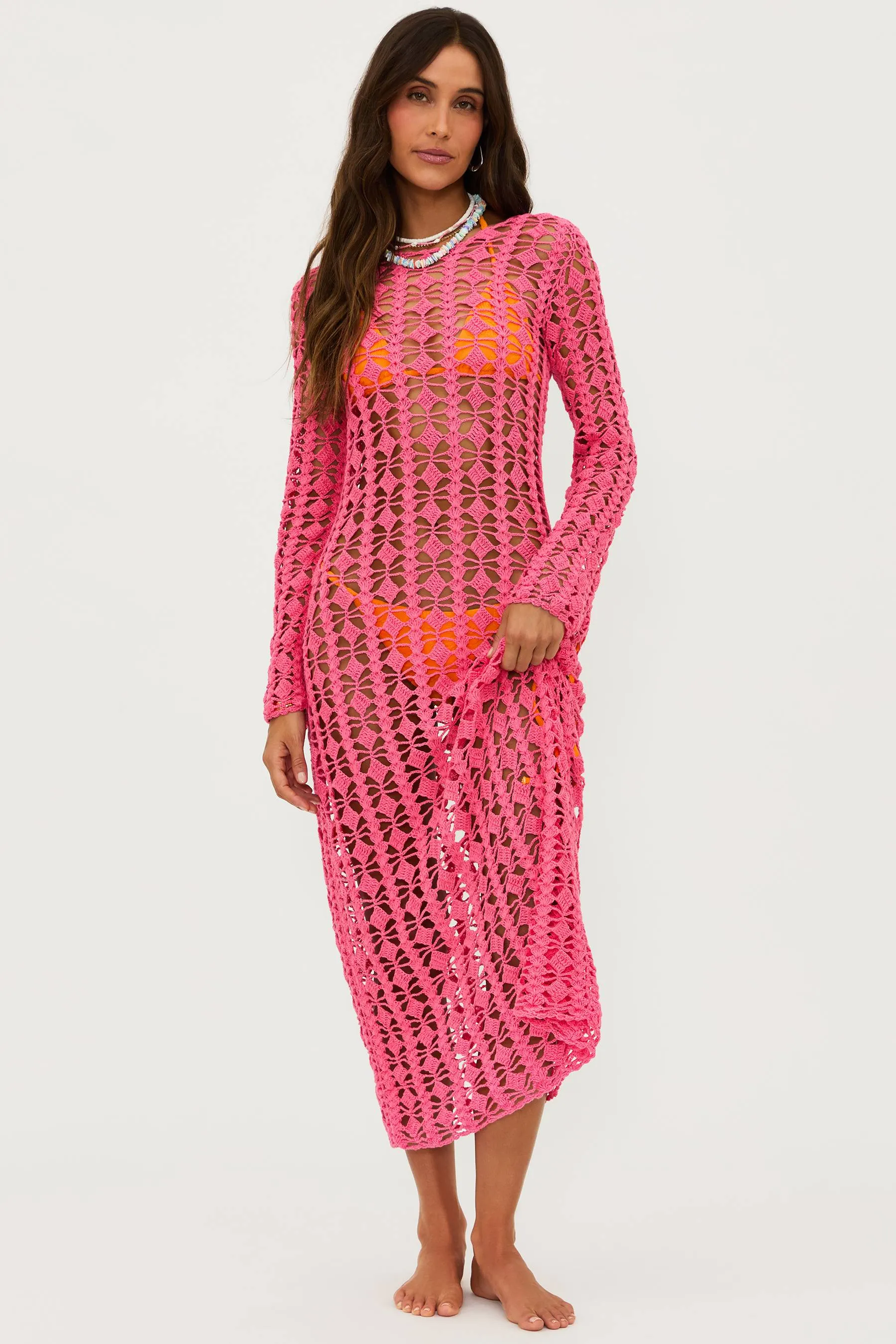 Ariana Dress Hot Coral Beach Riot