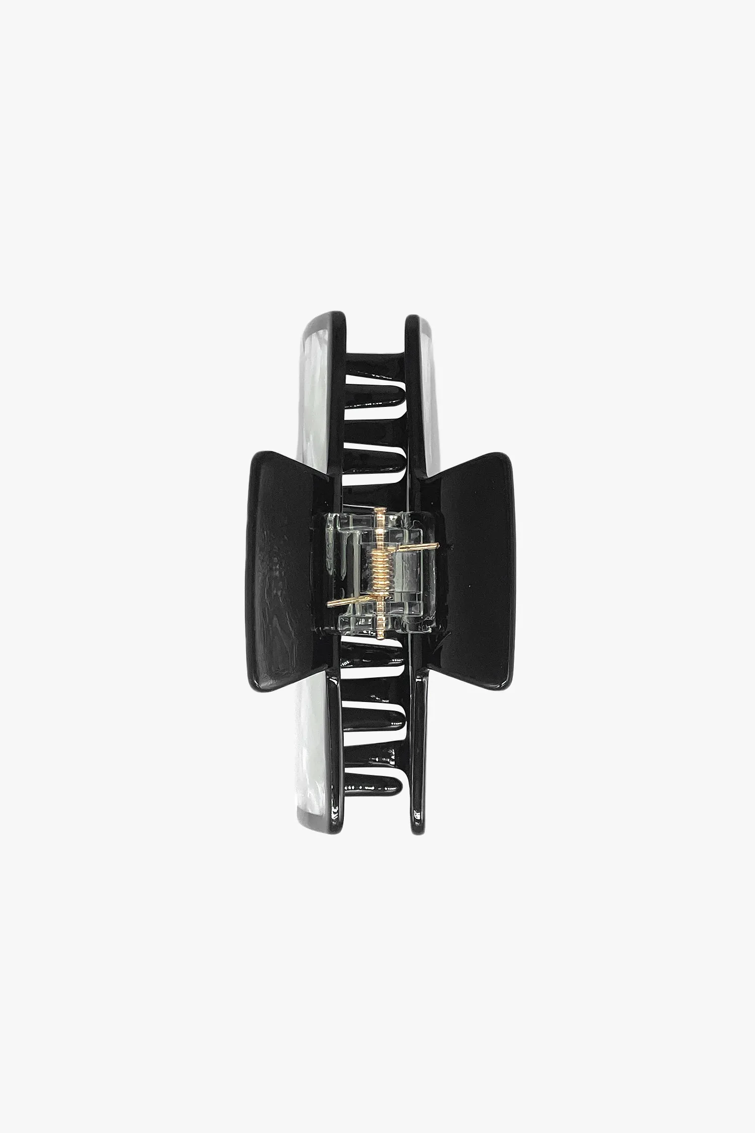 Art Deco Mother of Pearl & Black Rectangle Jaw Clip Annasui