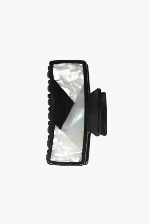 Art Deco Mother of Pearl & Black Rectangle Jaw Clip Annasui