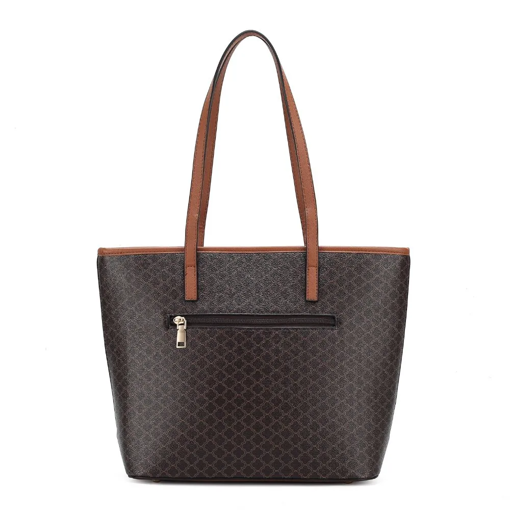 Arya Vegan Leather Womens Tote Bag with Wristlet Pouch 2 pieces
