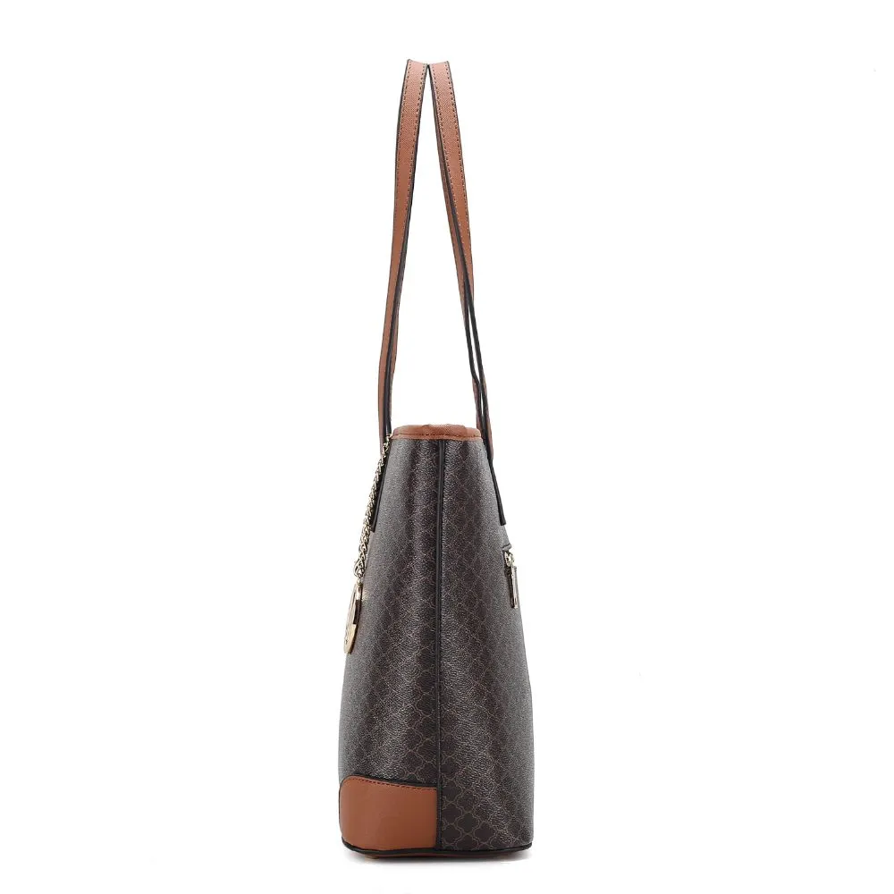 Arya Vegan Leather Womens Tote Bag with Wristlet Pouch 2 pieces