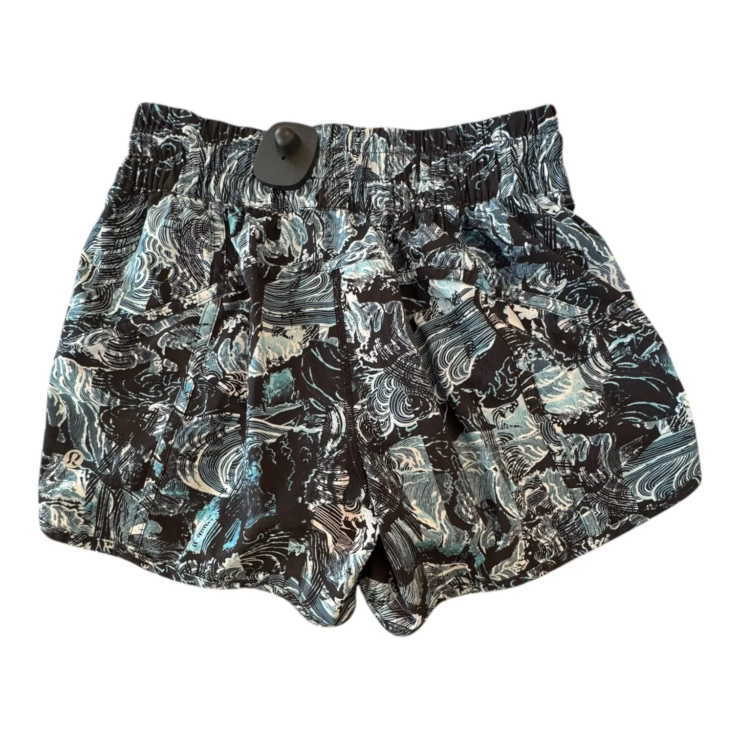 Athletic Shorts By Lululemon In Black & Blue, Size:6