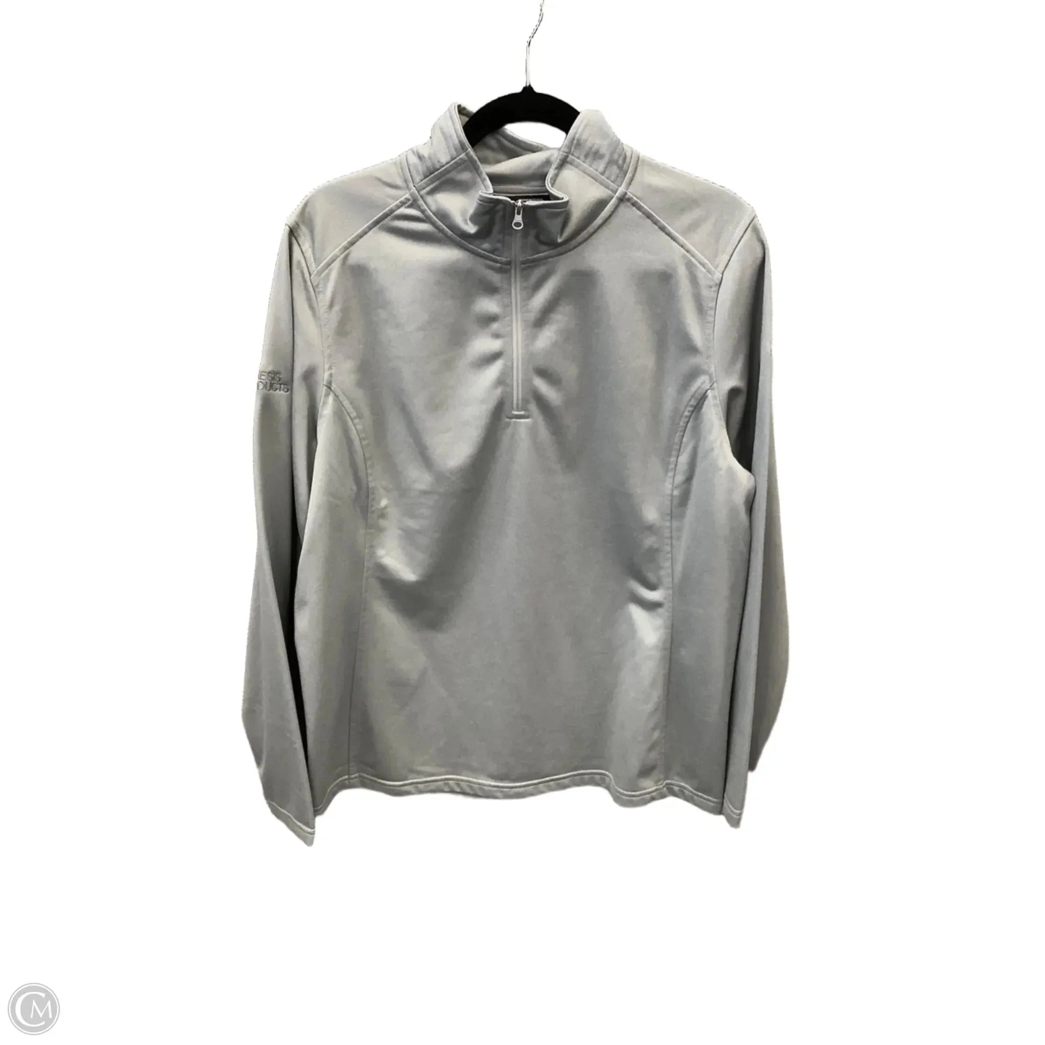 Athletic Top Long Sleeve Collar By The North Face In Grey, Size: Xl