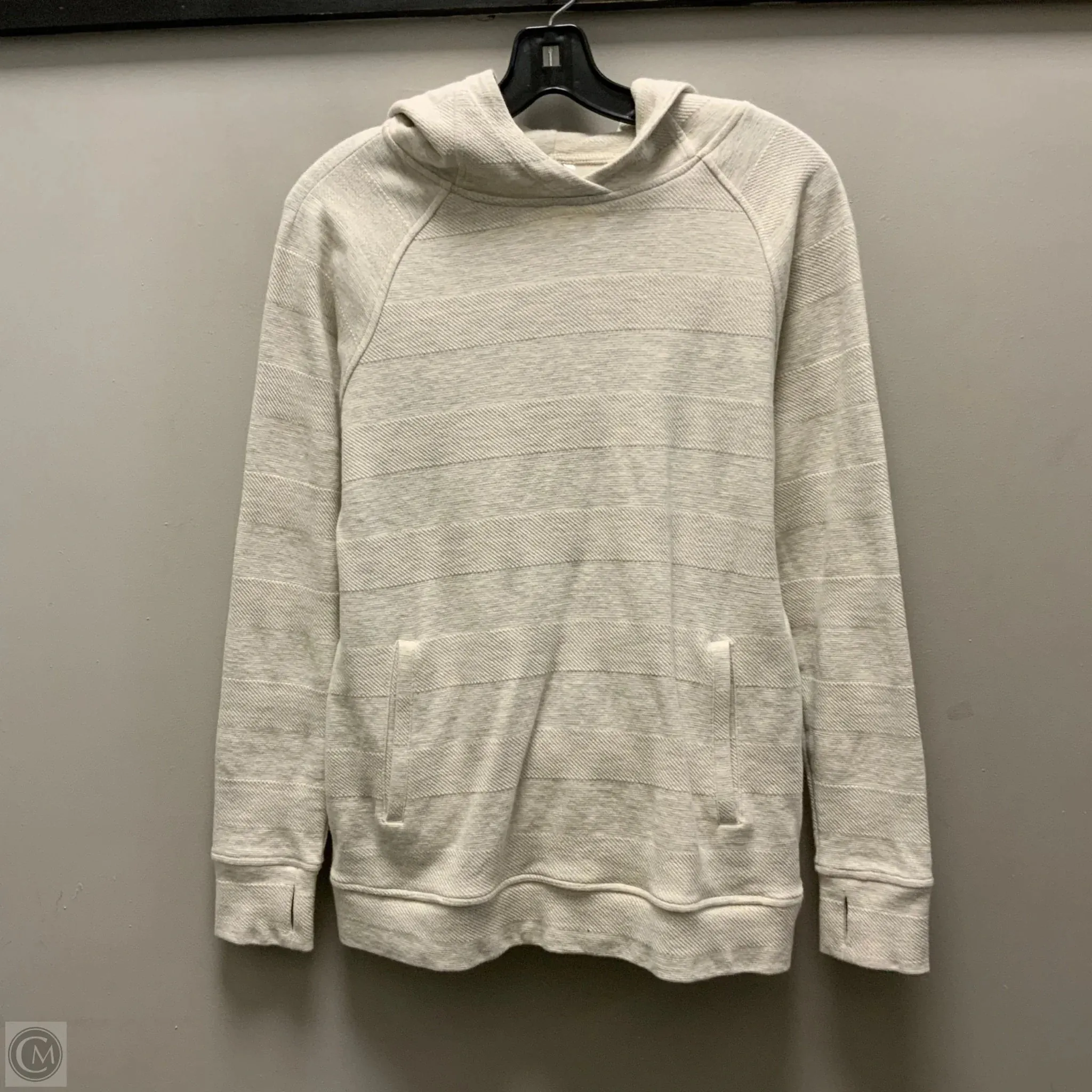 Athletic Top Long Sleeve Hoodie By Zyia In Grey, Size: S