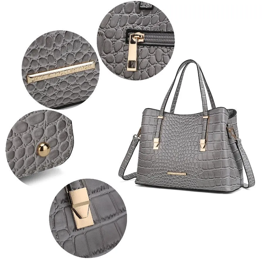 Aurelia Crocodile Embossed Vegan Leather Womens Tote Bag
