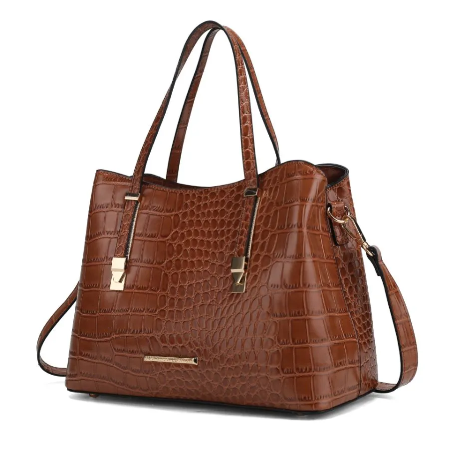 Aurelia Crocodile Embossed Vegan Leather Womens Tote Bag