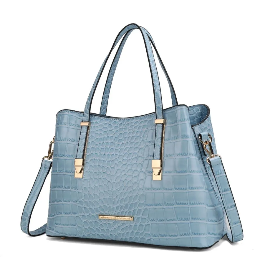 Aurelia Crocodile Embossed Vegan Leather Womens Tote Bag
