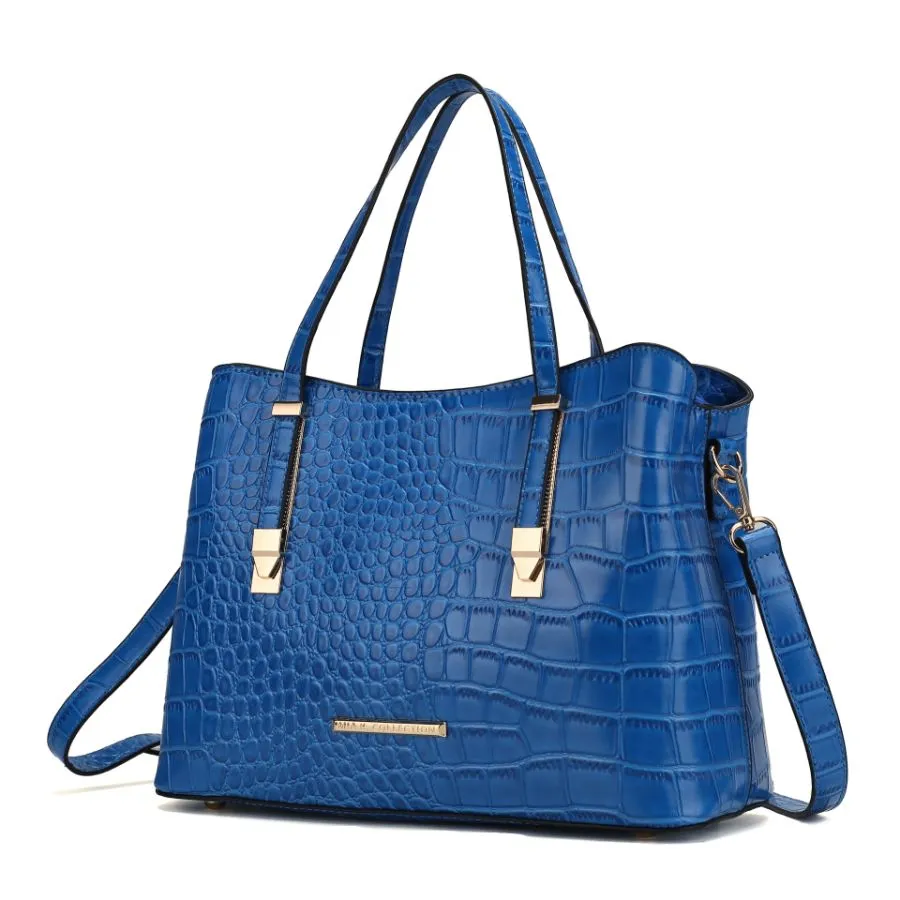 Aurelia Crocodile Embossed Vegan Leather Womens Tote Bag