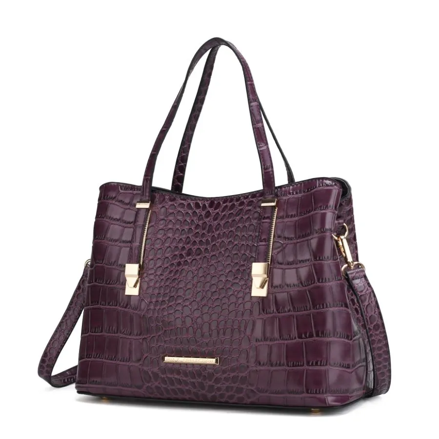 Aurelia Crocodile Embossed Vegan Leather Womens Tote Bag
