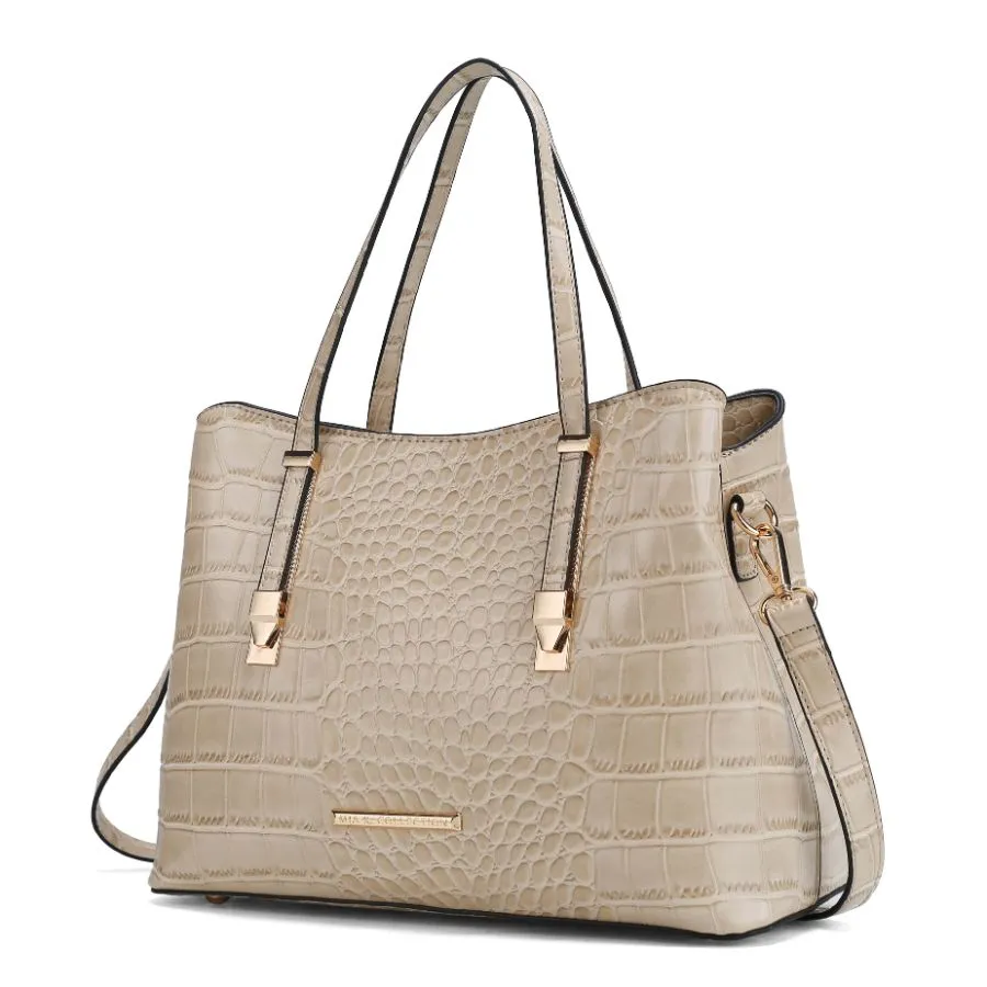 Aurelia Crocodile Embossed Vegan Leather Womens Tote Bag