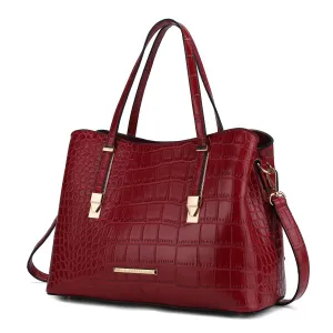 Aurelia Crocodile Embossed Vegan Leather Womens Tote Bag