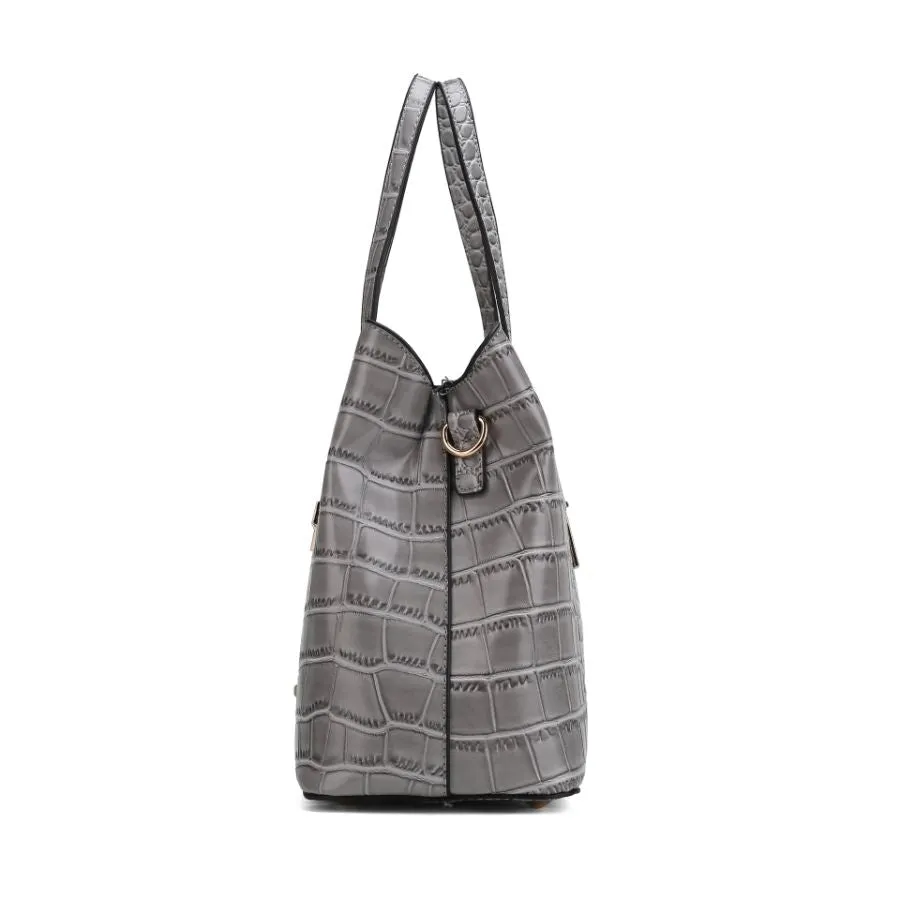 Aurelia Crocodile Embossed Vegan Leather Womens Tote Bag