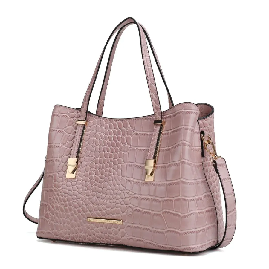 Aurelia Crocodile Embossed Vegan Leather Womens Tote Bag