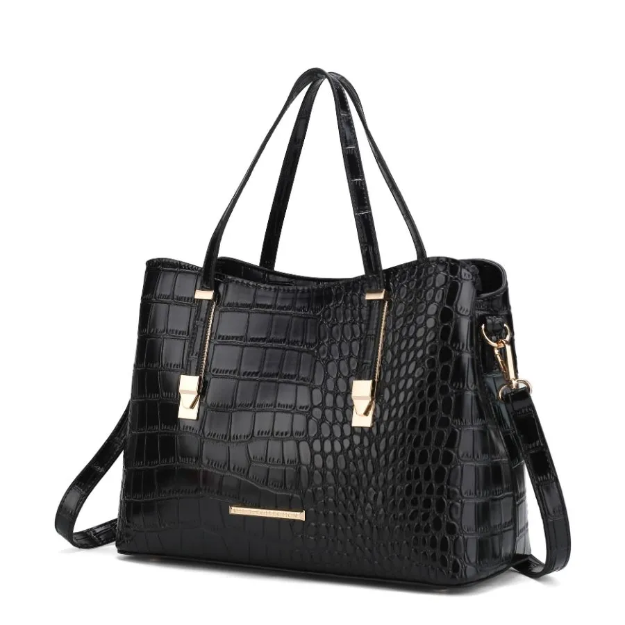 Aurelia Crocodile Embossed Vegan Leather Womens Tote Bag