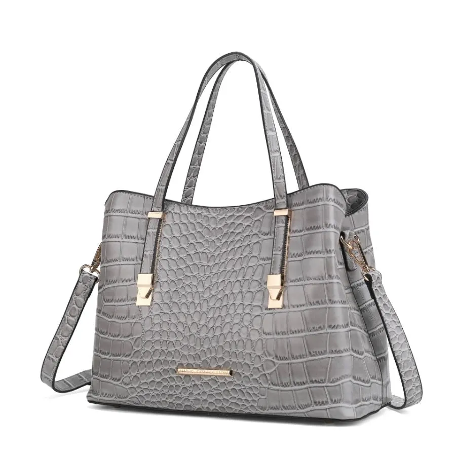 Aurelia Crocodile Embossed Vegan Leather Womens Tote Bag