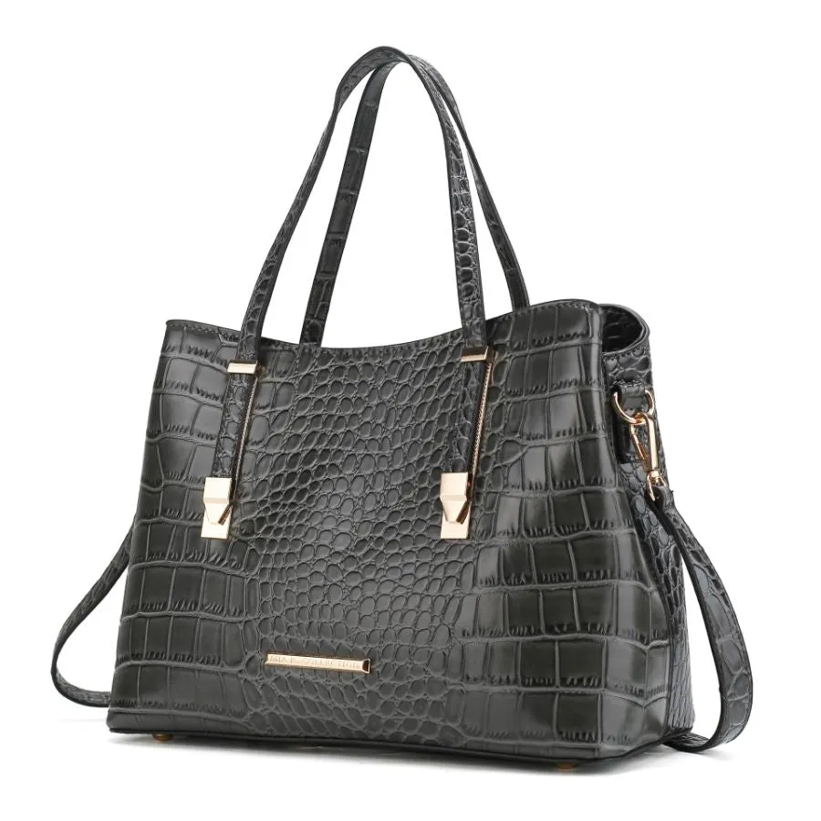 Aurelia Crocodile Embossed Vegan Leather Womens Tote Bag